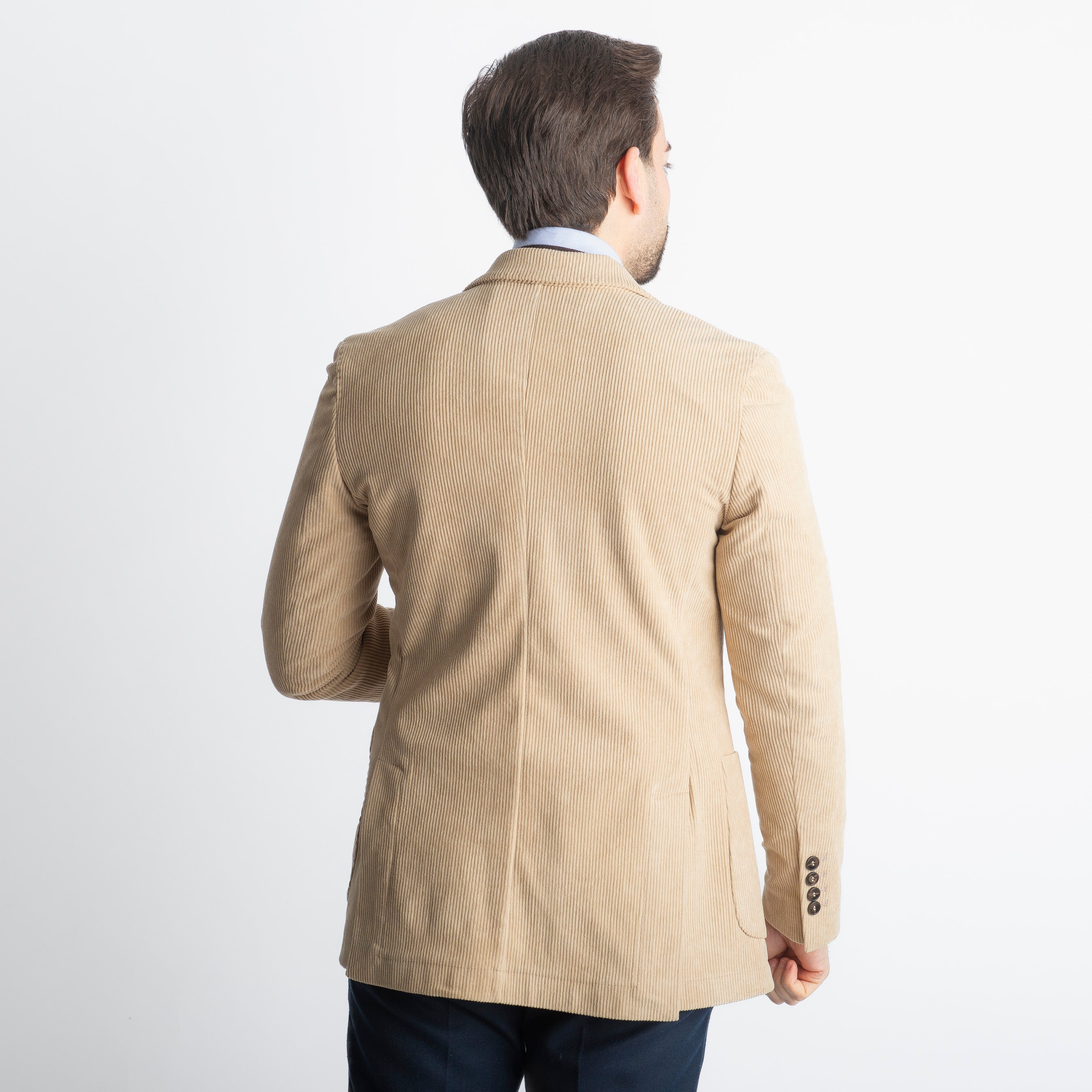 Giacca Monopetto in Velluto Beige