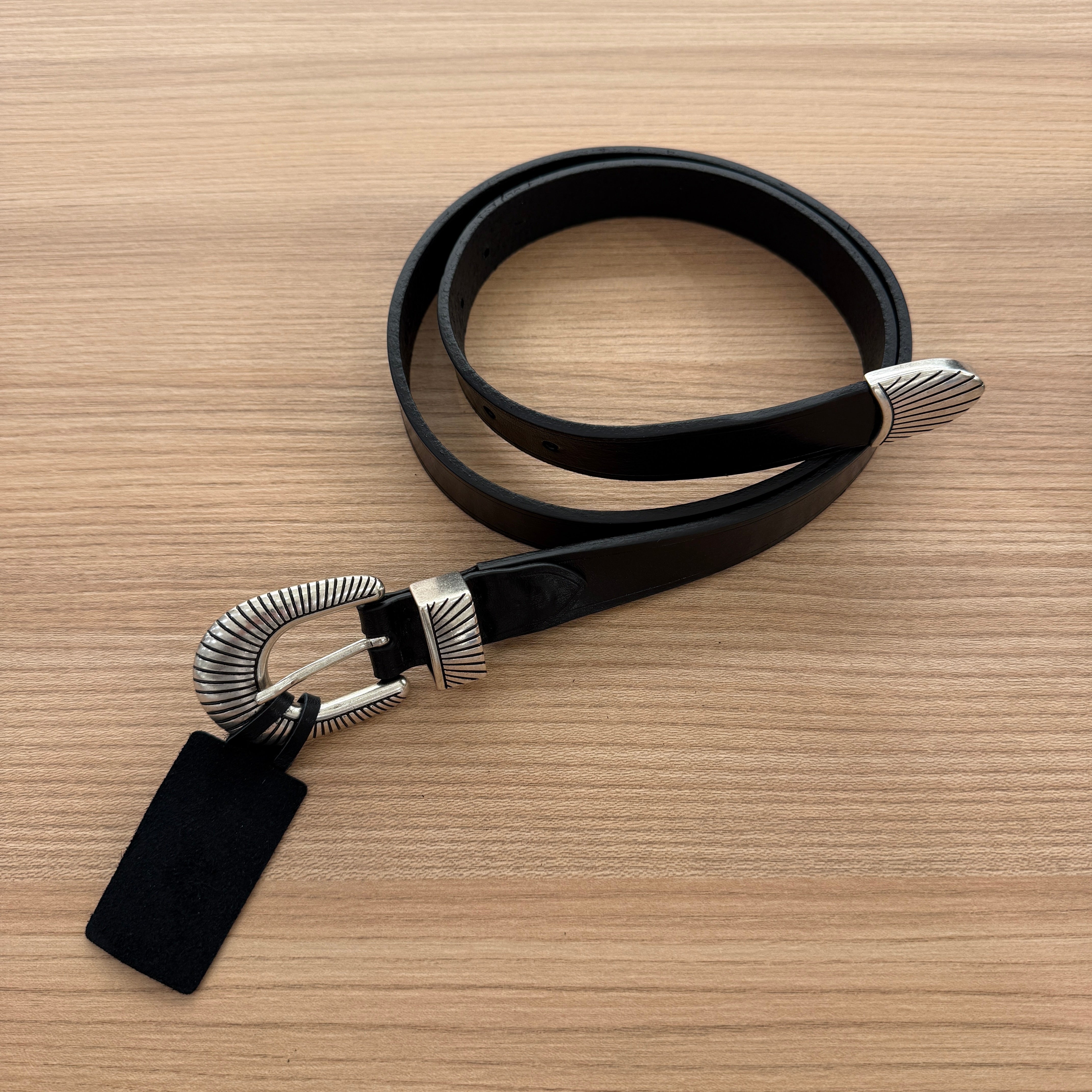 Cintura Texana in Cuoio Trittico Nero