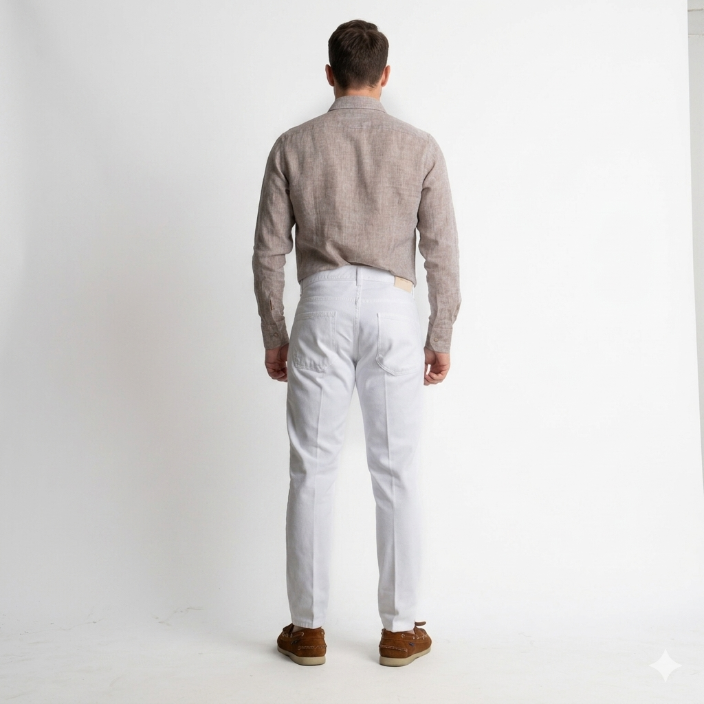 Jeans Slim Fit Bianco – Cotone Mercerizzato