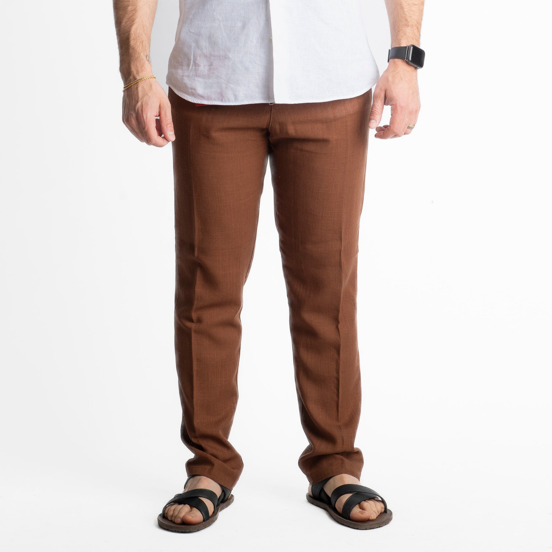 Pantalone in Lino Officine Borboniche Tabacco