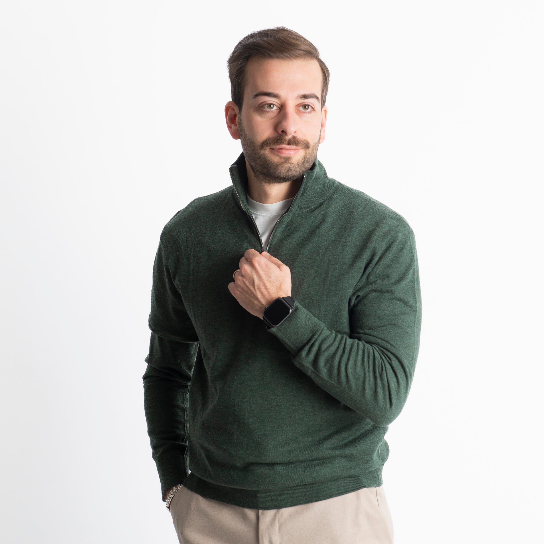 Lupetto Mezza Zip IT006 Verde