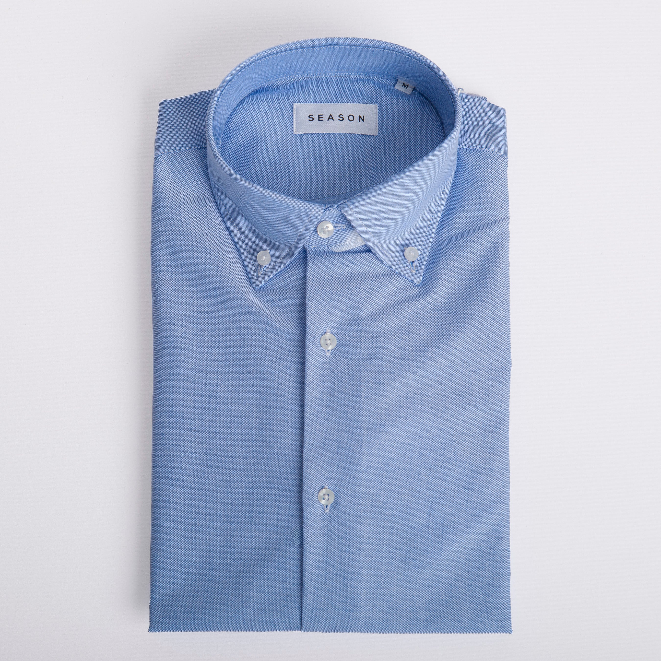 Camicia Button Down Doppio Ritorto Celeste