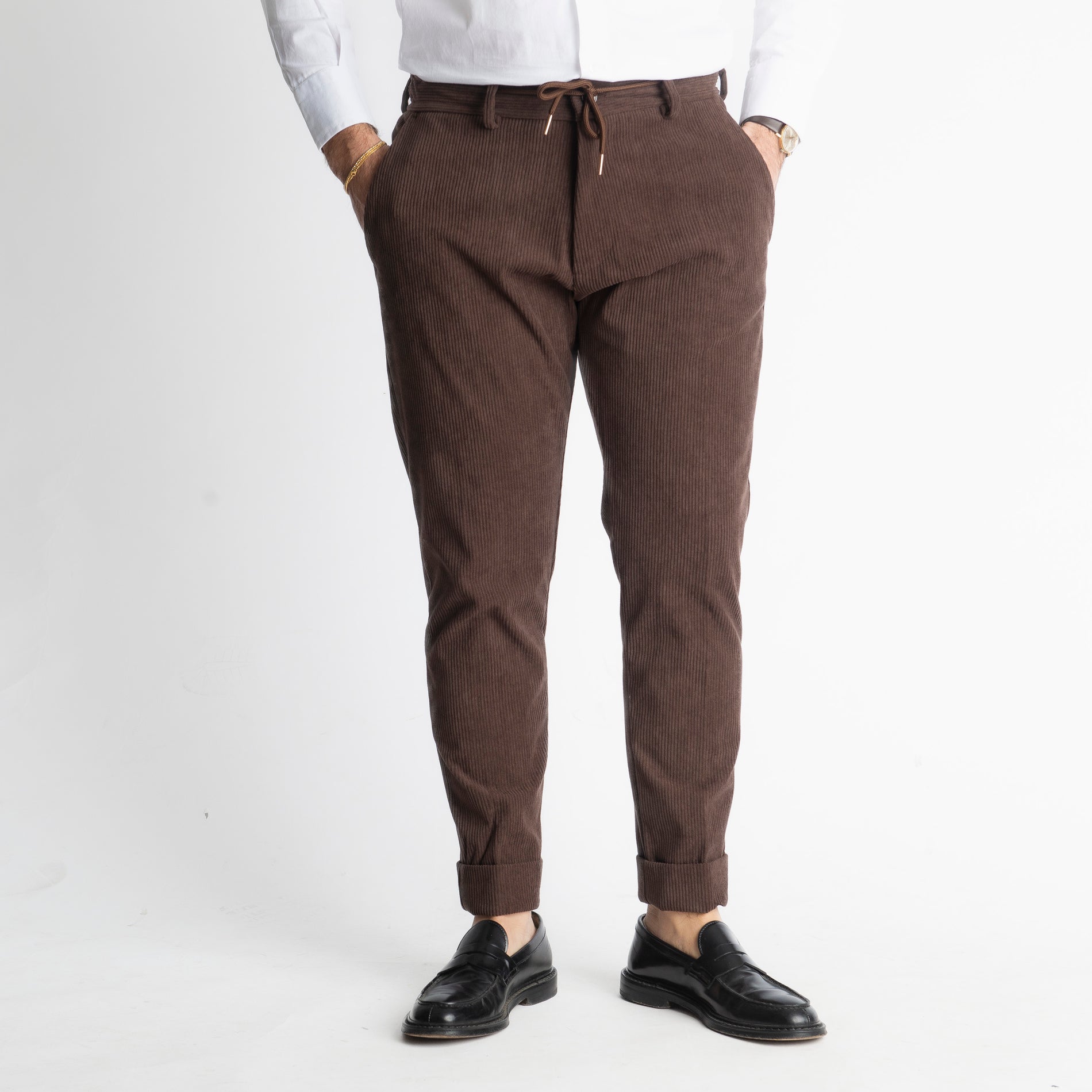 Pantalone Ischia Velluto a Coste Marrone