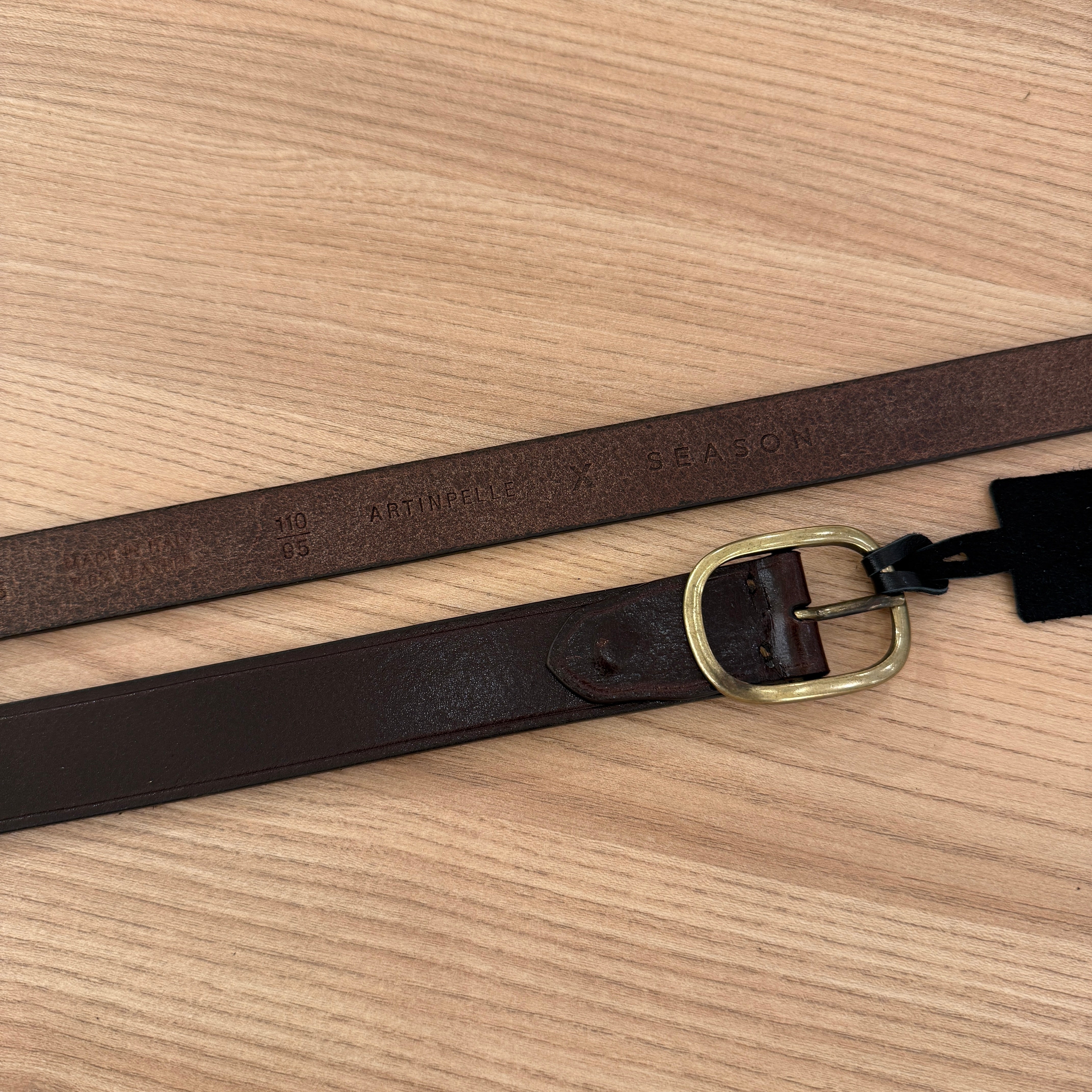 Cintura in Cuoio Doppio Passo Testa di Moro