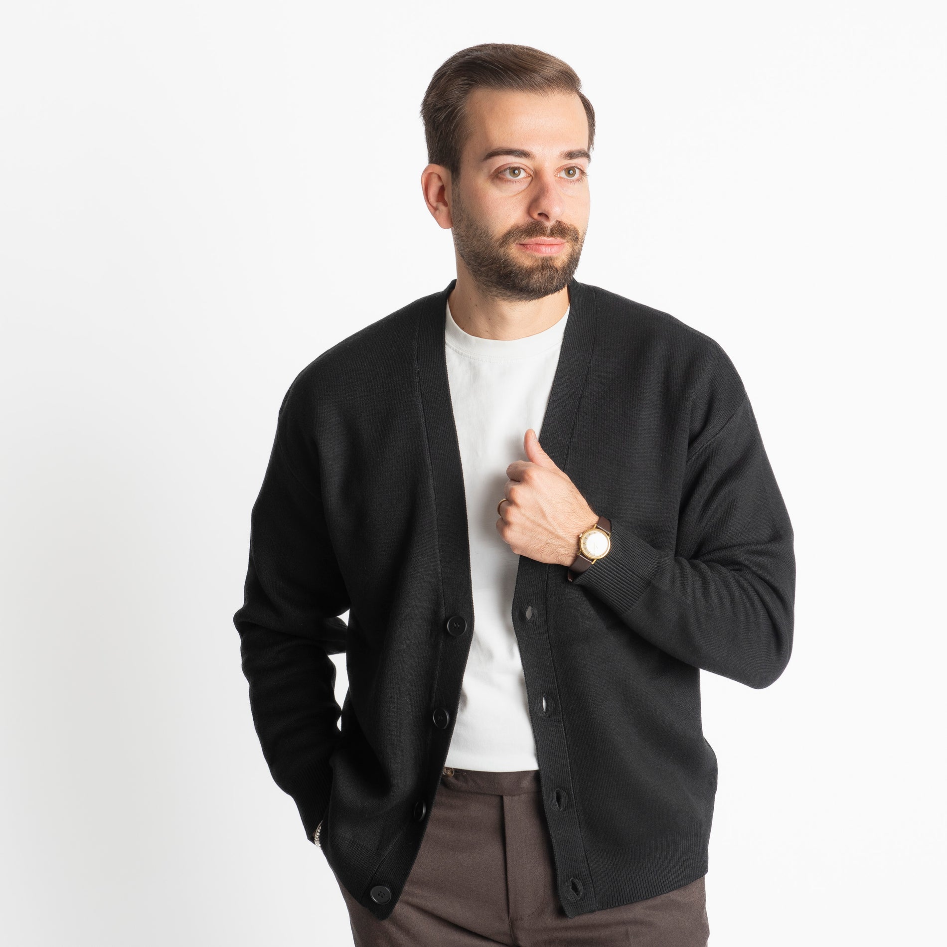 Cardigan Relax-fit W8602 Nero