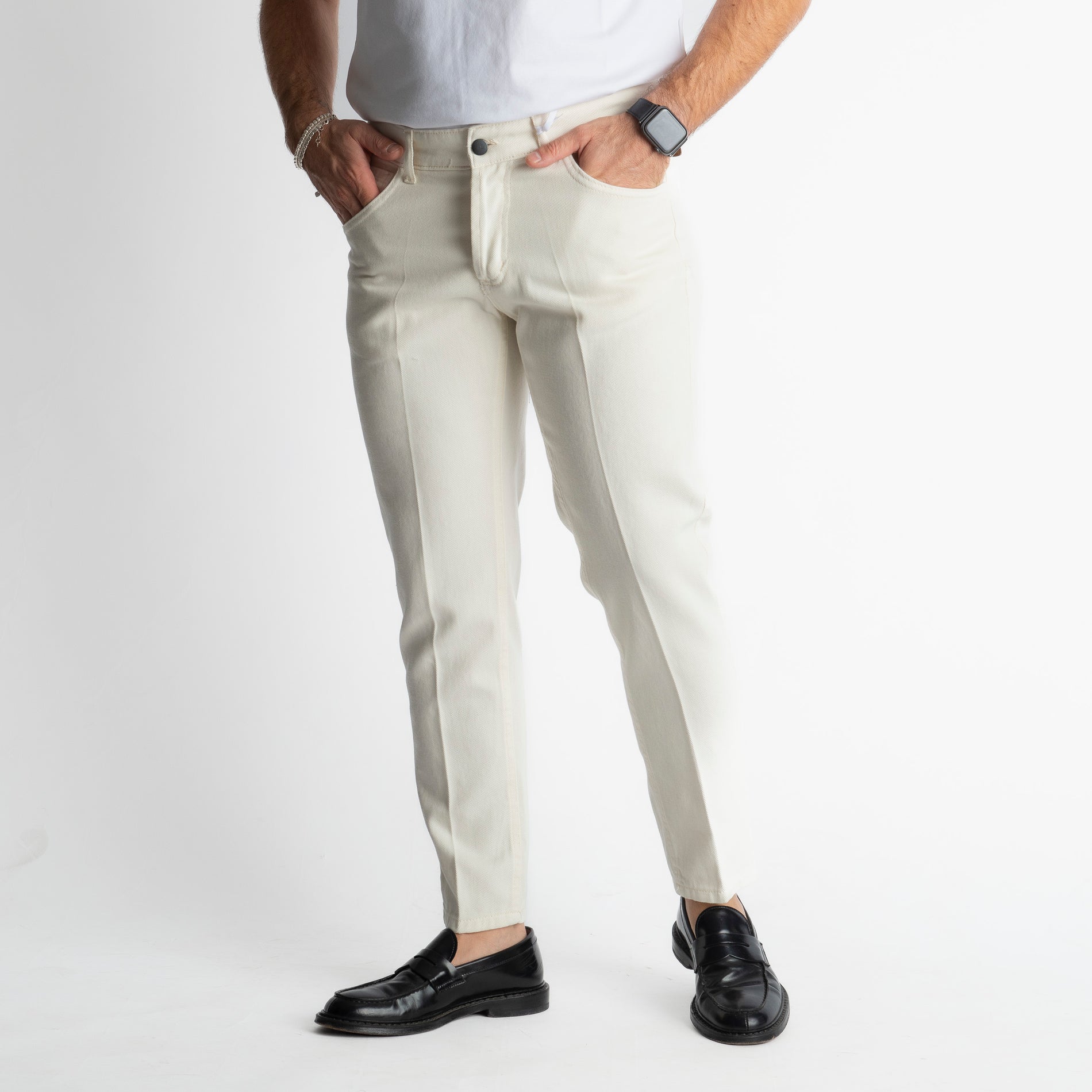 Pantalone Cinque Tasche Panna