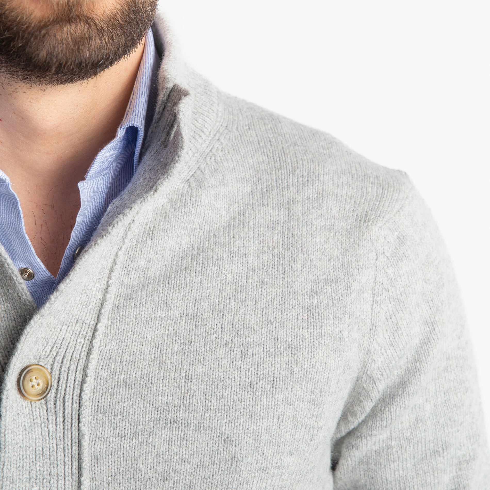 Cardigan In Lana Lambswool Grigio