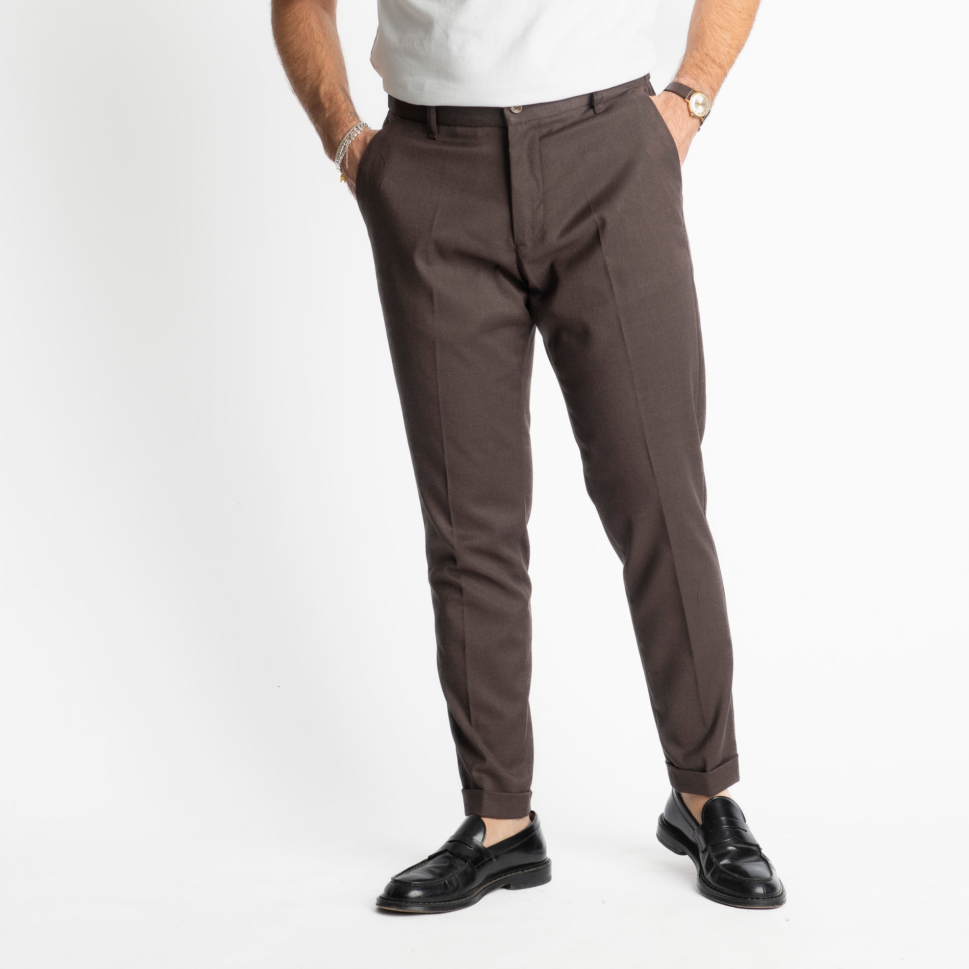 Pantalone Tennese Mezza Molla TO8007 Marrone
