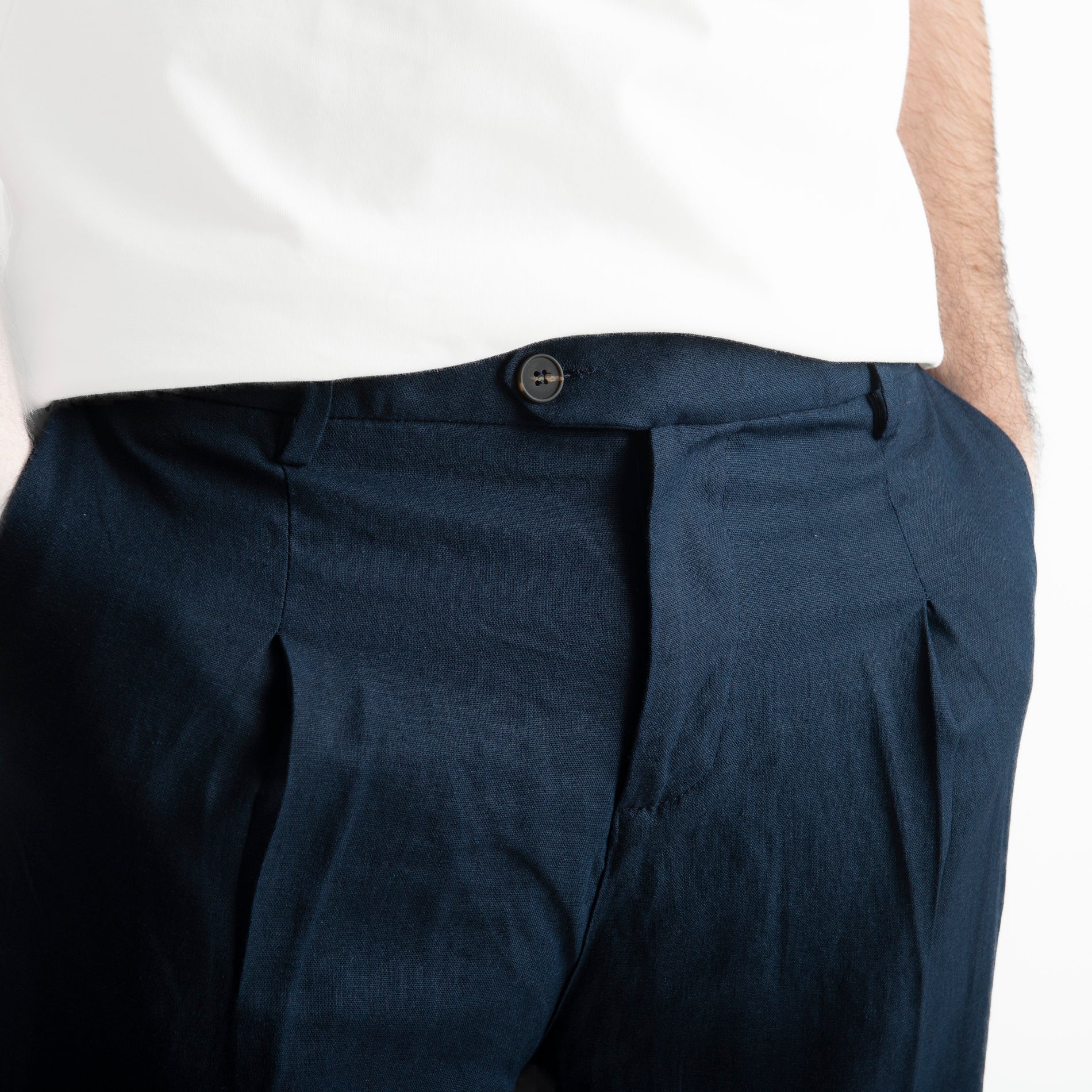 Pantalone in Lino Officine Borboniche Blu