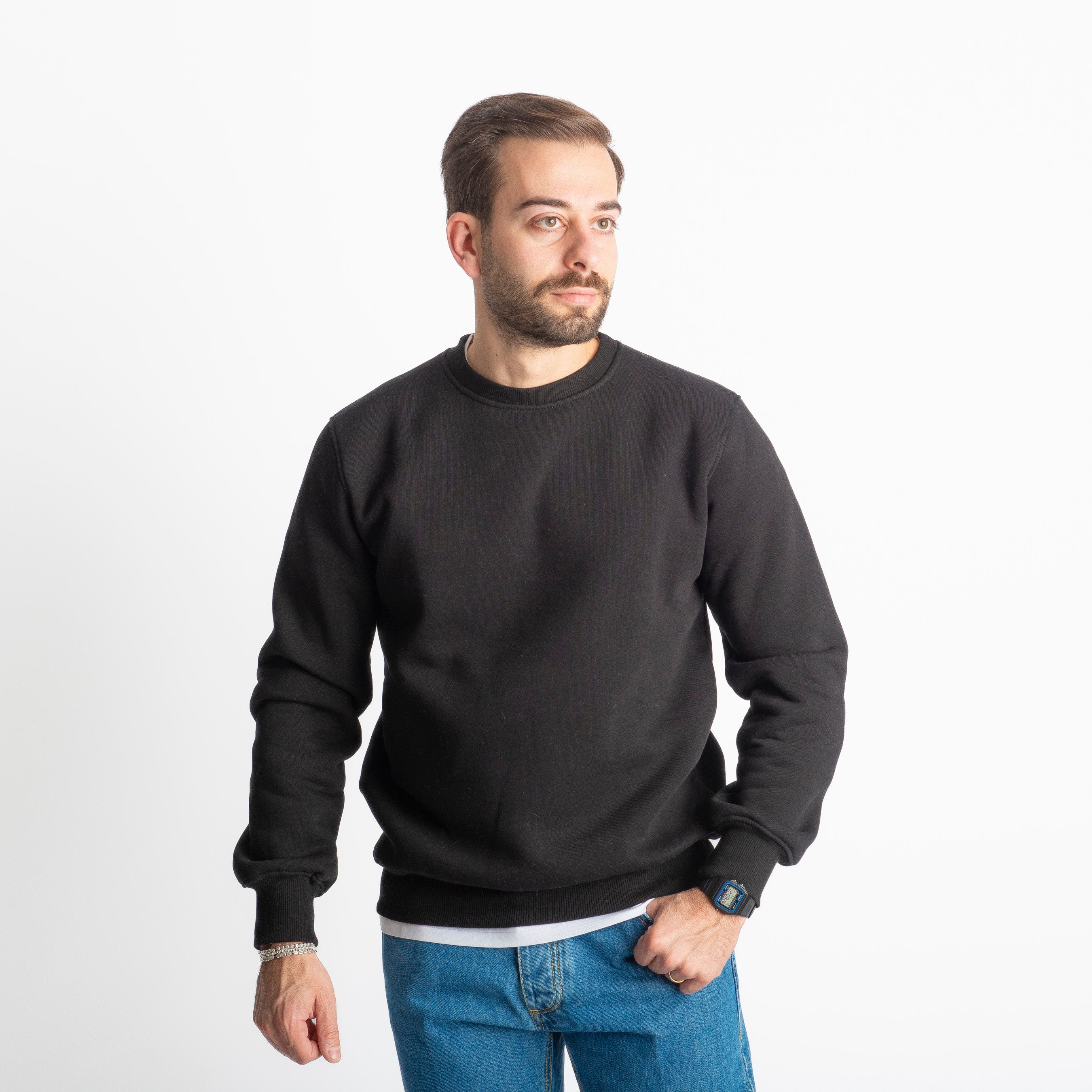 Felpa Uomo Girocollo 0310 Nera