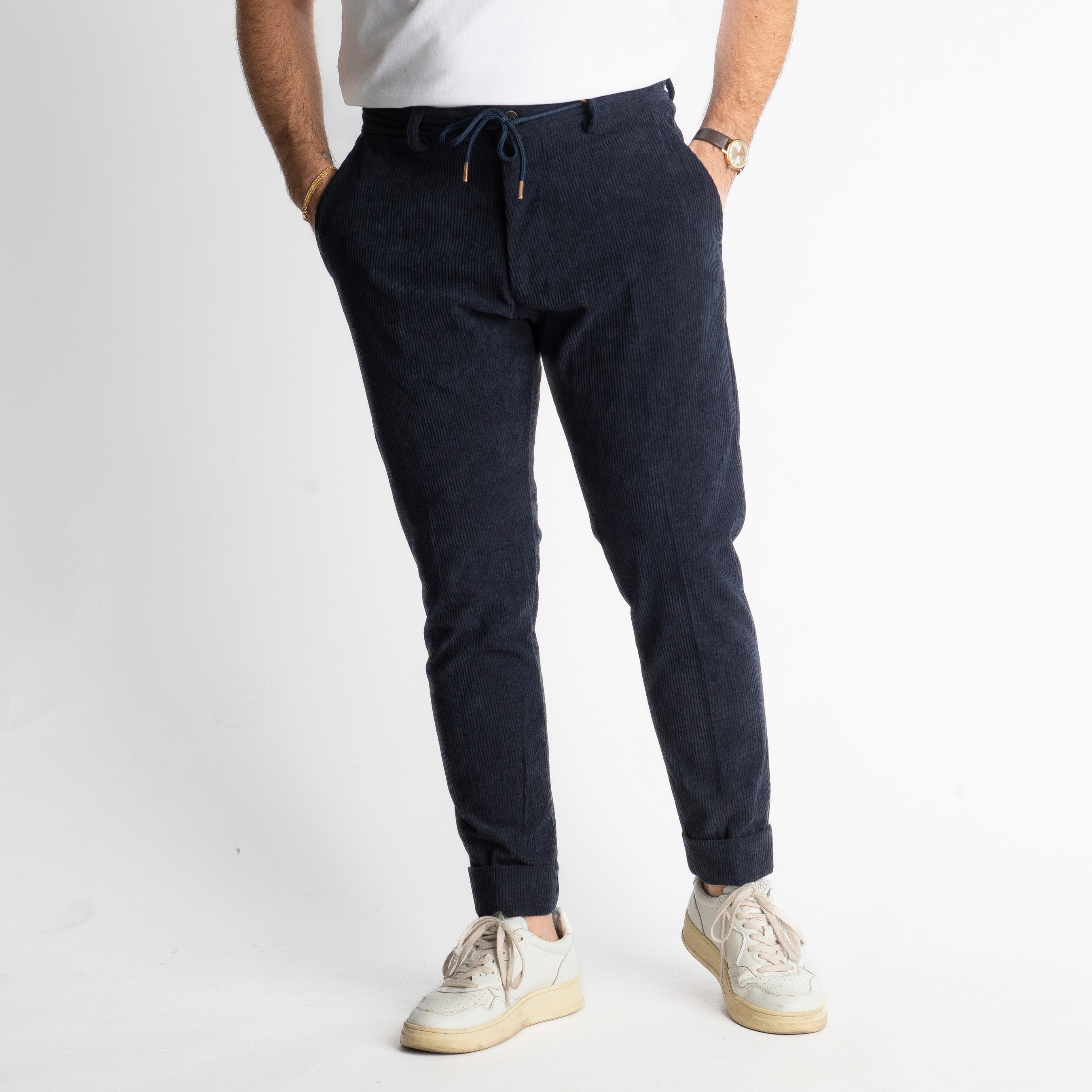 Pantalone Ischia Velluto a Coste Blu