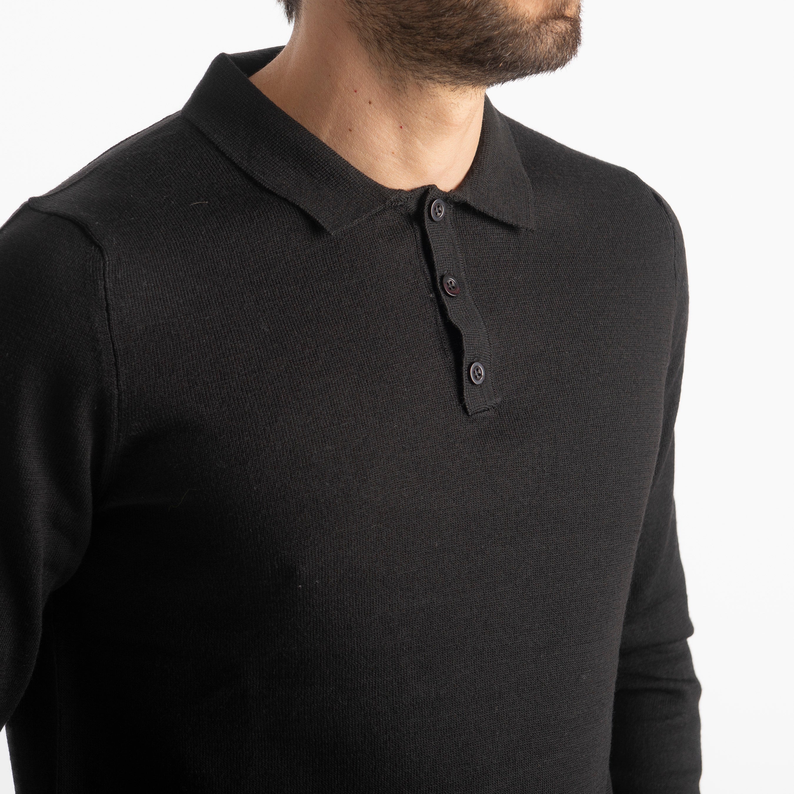 Polo Lana Merinos Nero
