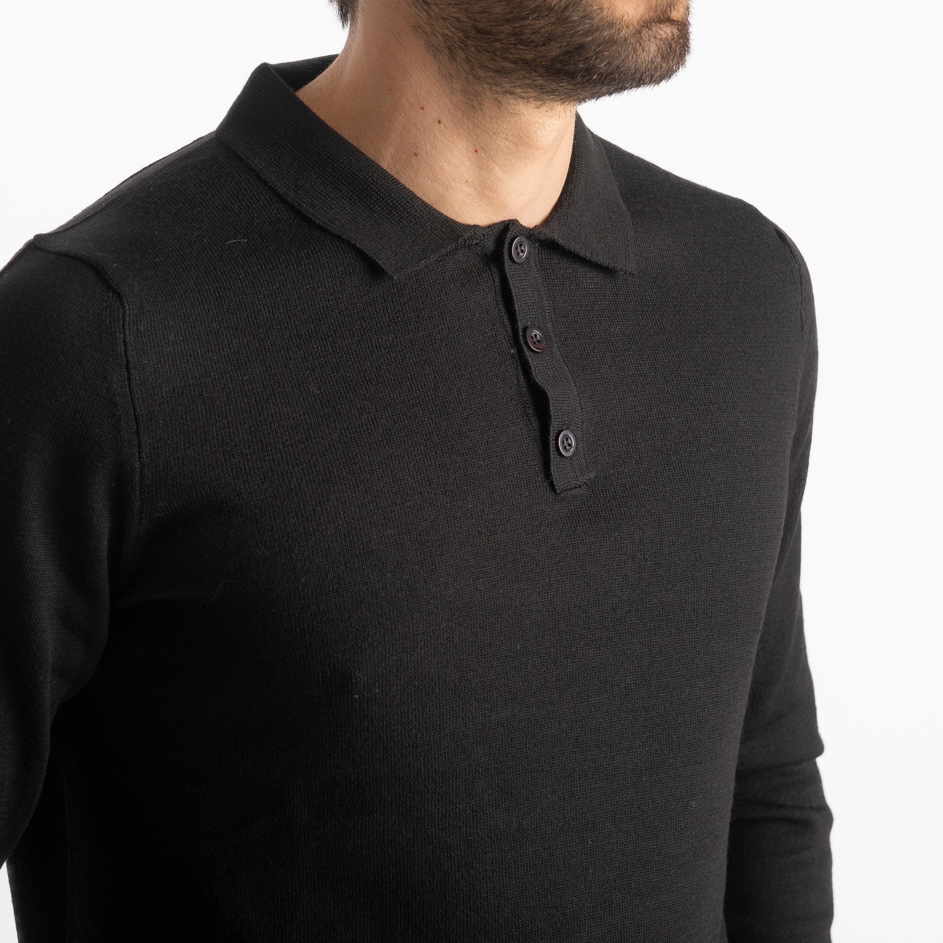 Polo Lana Merinos Nero
