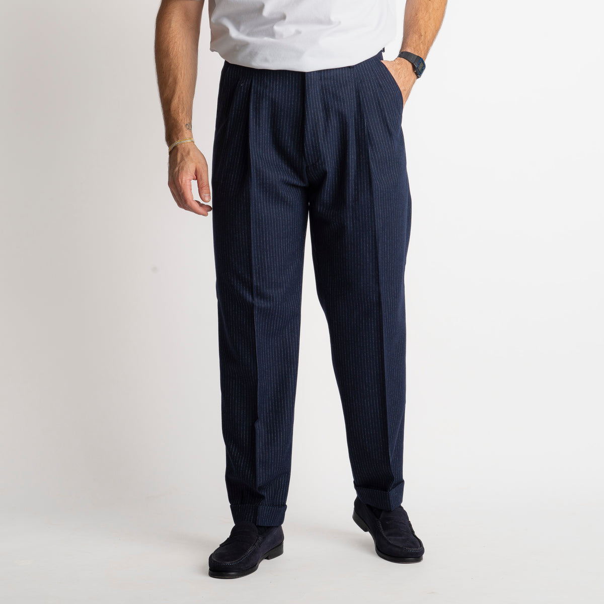 Pantalone Mecenate TO8033 in Lana Blu