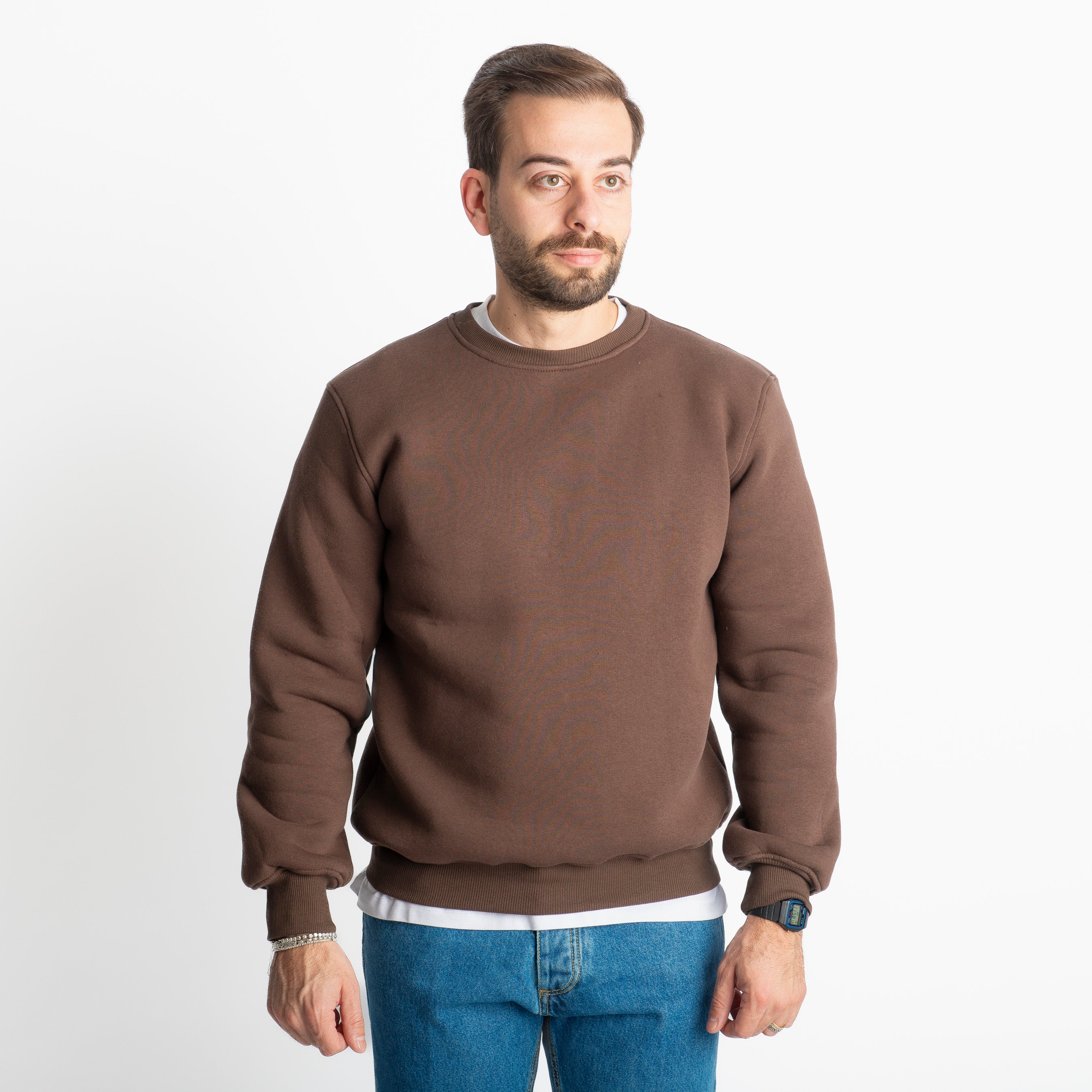 Felpa Uomo Girocollo 0310 Marrone