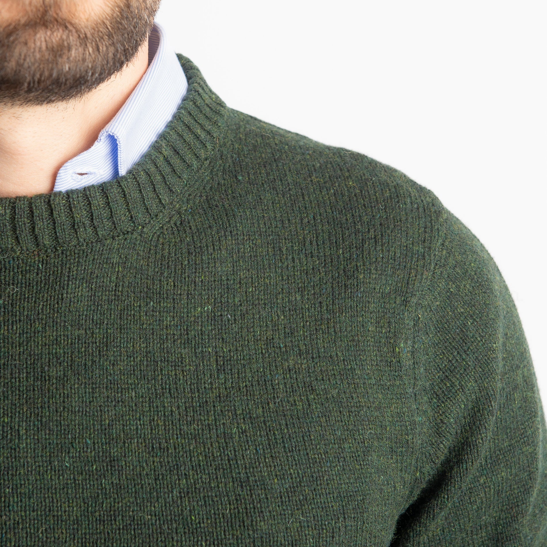 Maglione Girocollo Cortina In Lana Verde