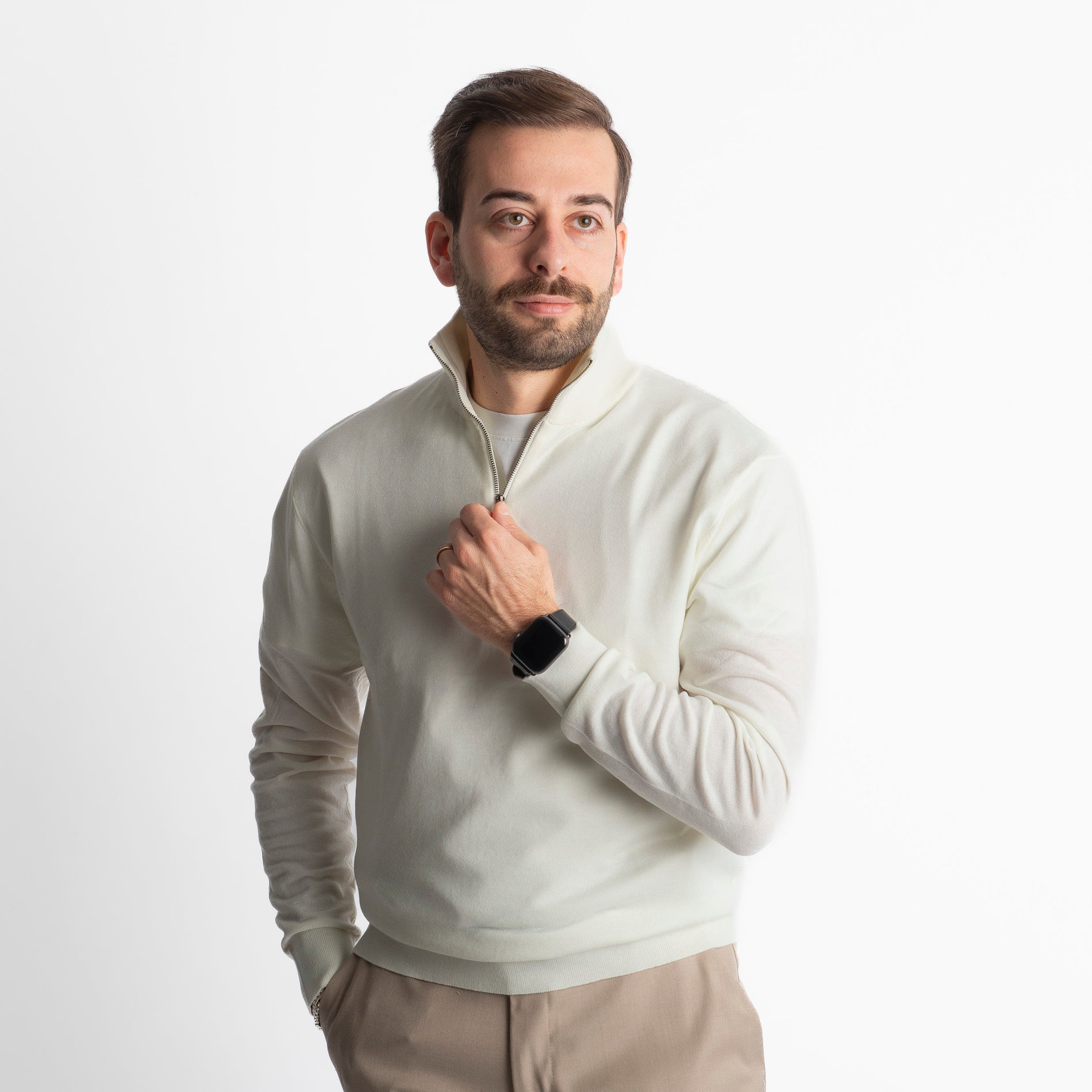 Lupetto Mezza Zip IT006 Panna