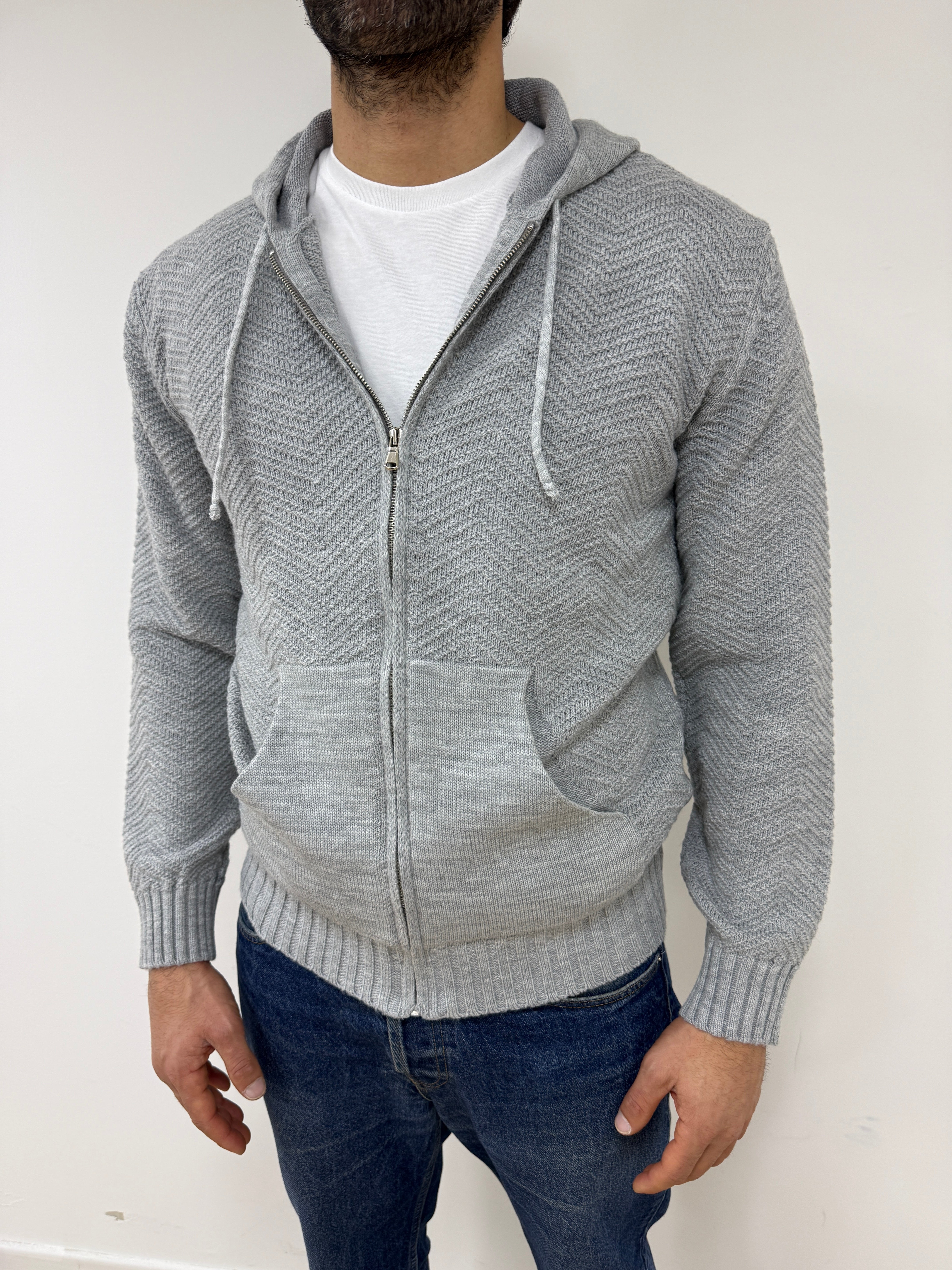 Felpa In Lana Merinos Grigio chiaro