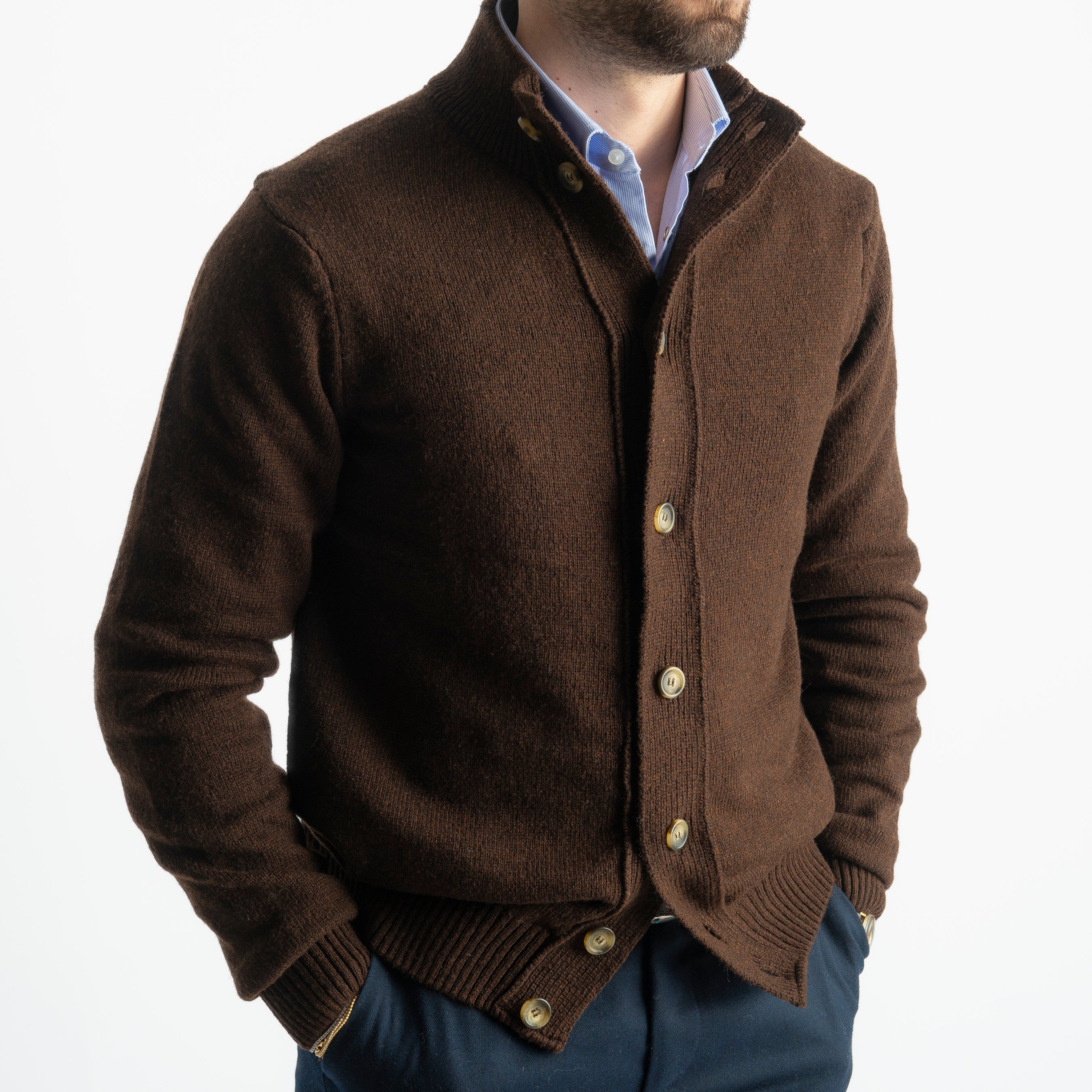 Cardigan In Lana Lambswool Moro