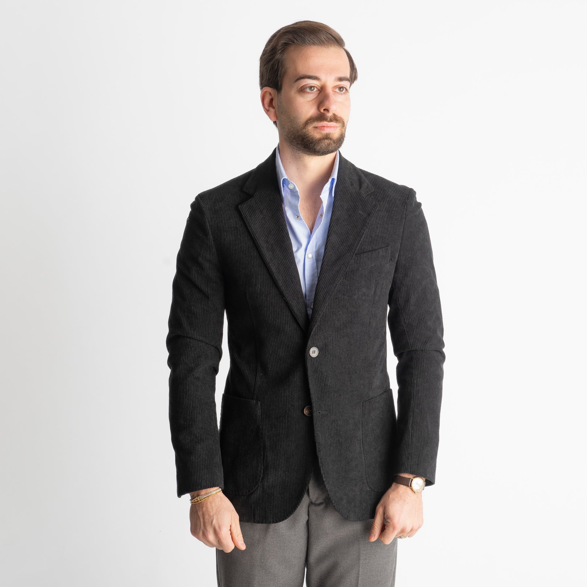 Giacca Monopetto in Velluto Nera