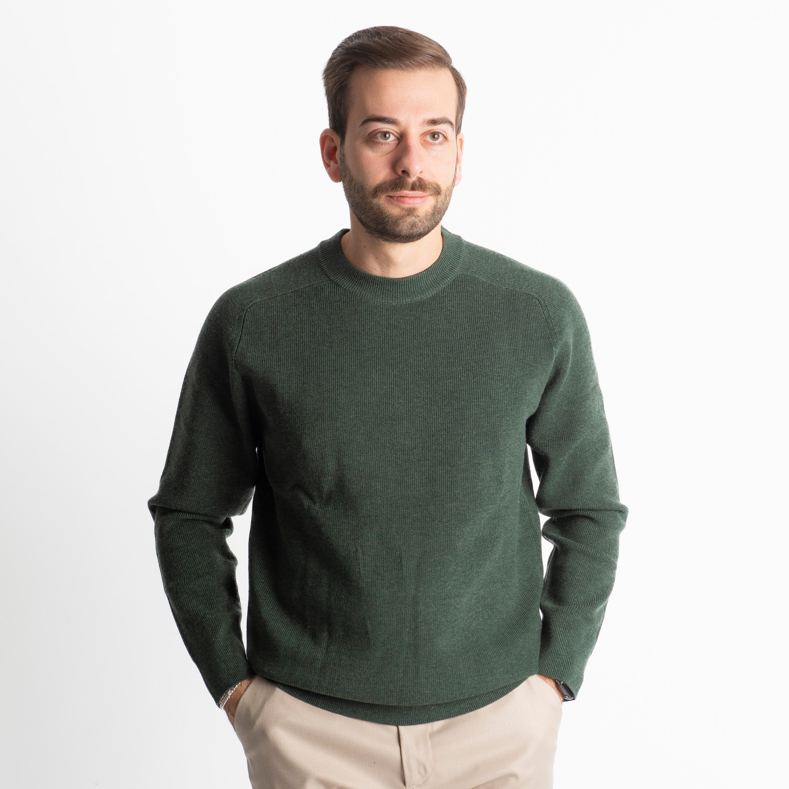 Maglioncino X875 A Costine Verde