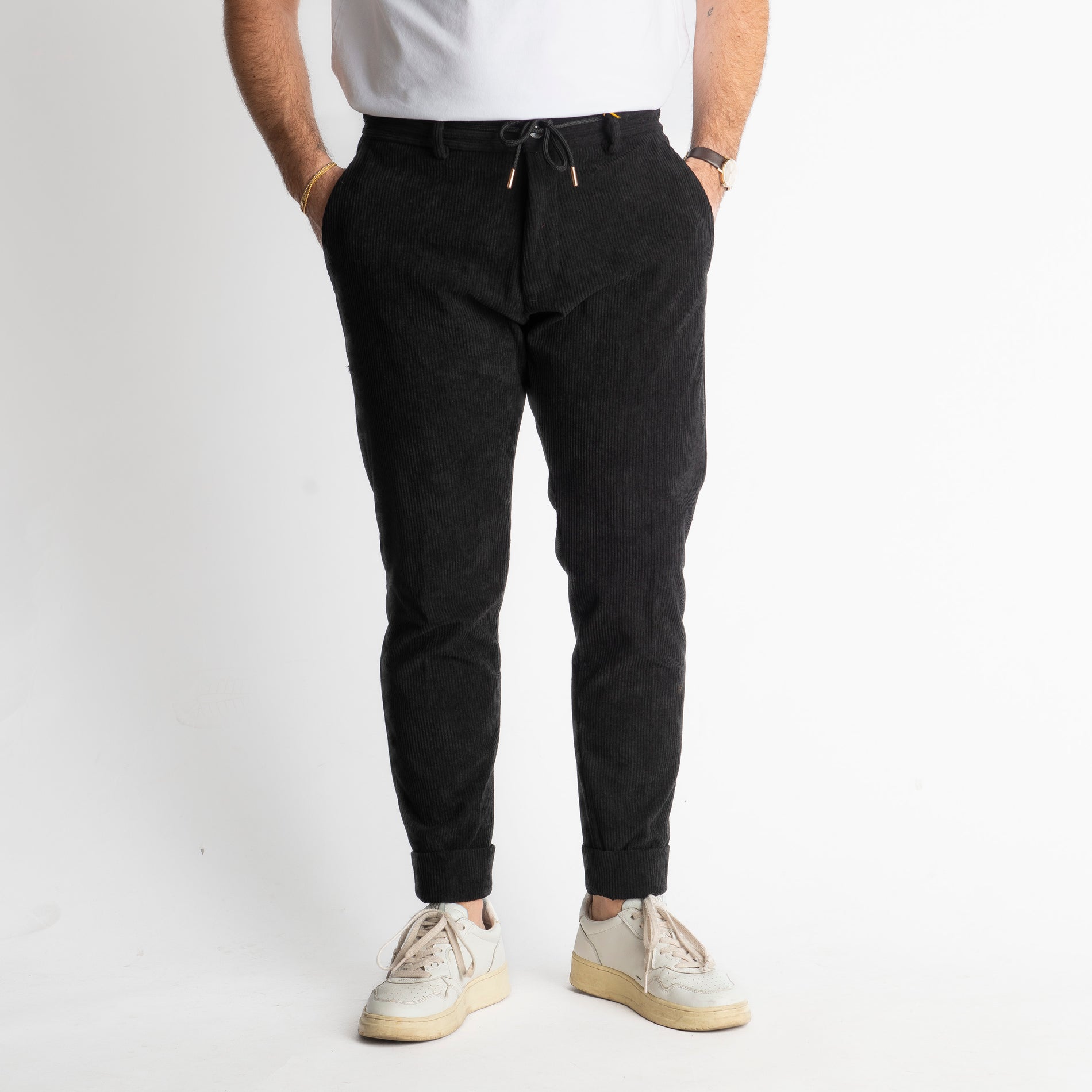 Pantalone Ischia Velluto a Coste Nero