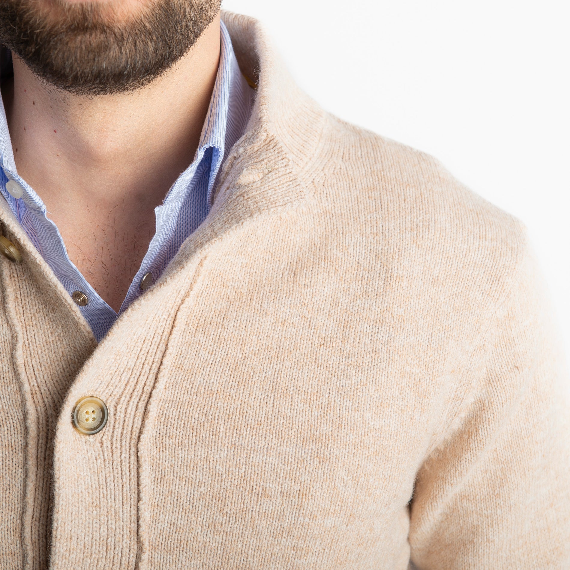Cardigan In Lana Lambswool Beige