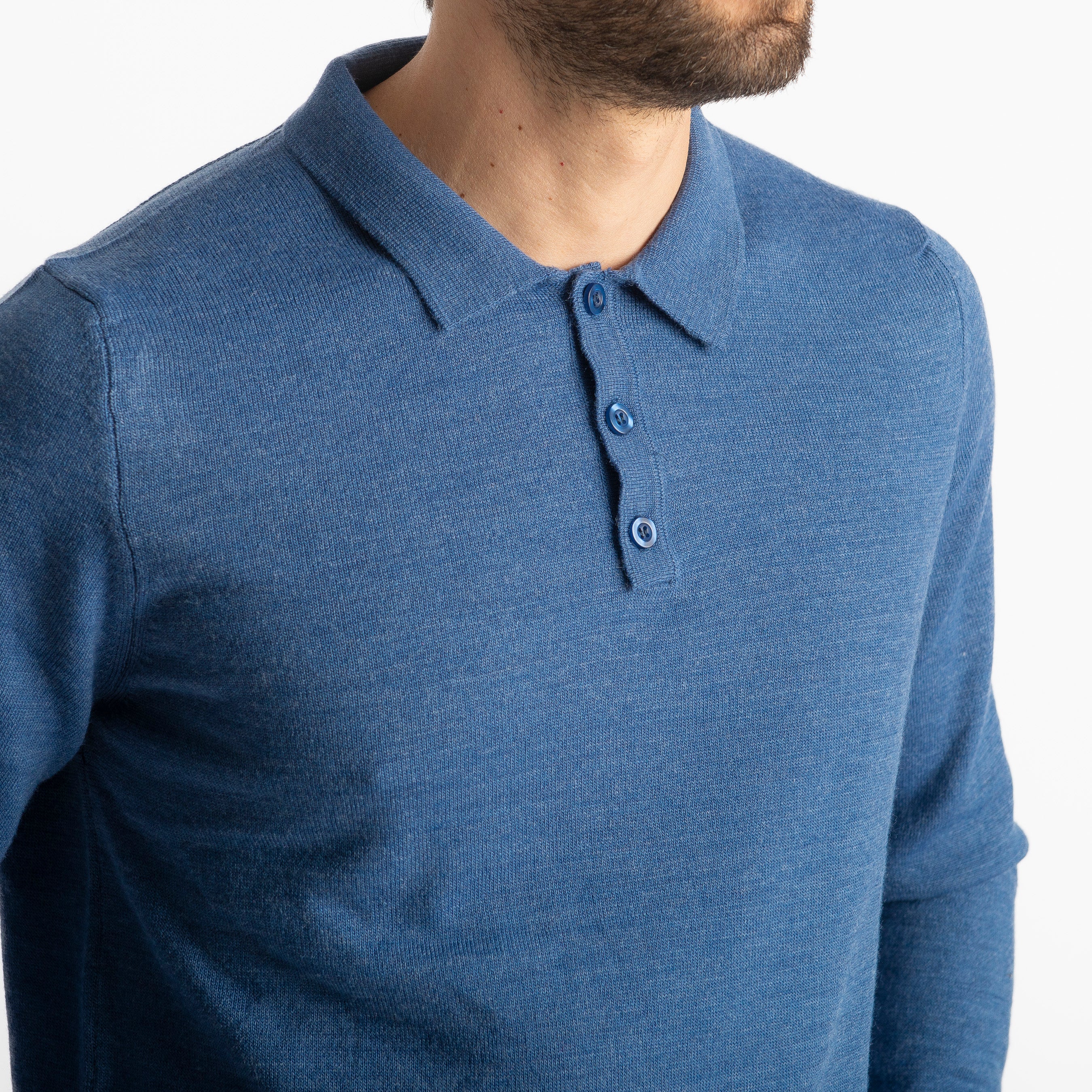 Polo Lana Merinos Indaco