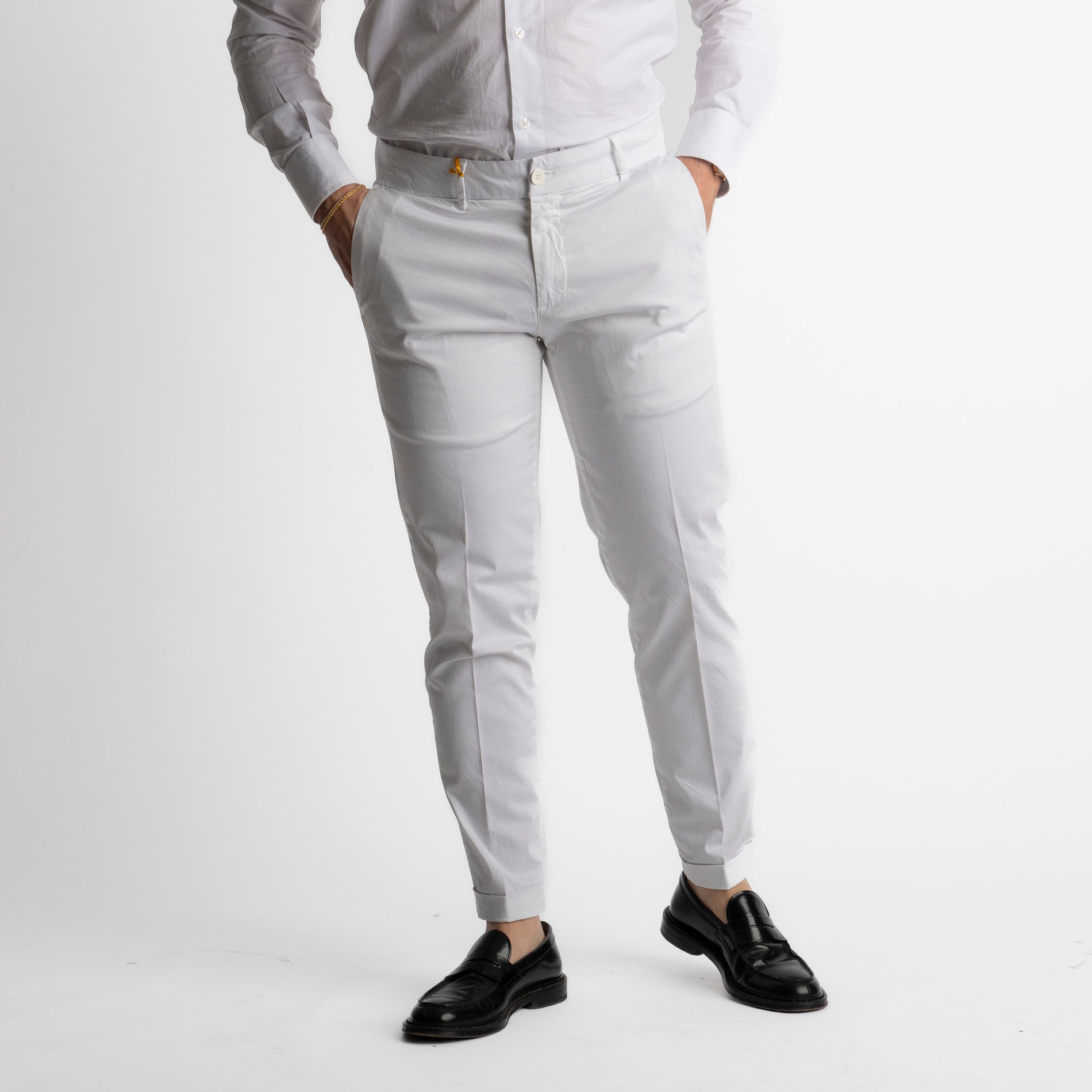 Pantalone Chino in Cotone Bianco