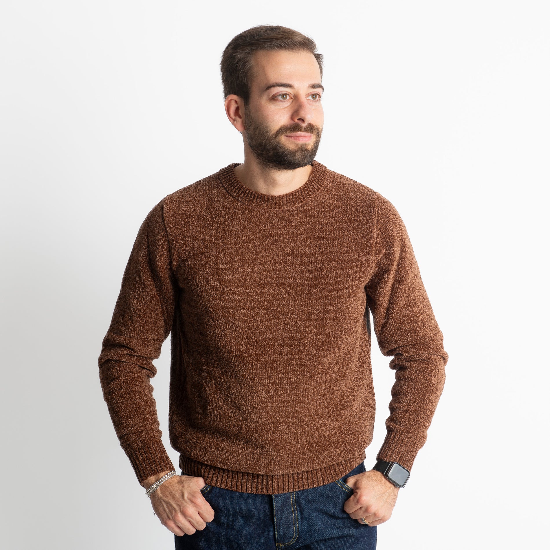 Maglione in Ciniglia 21027 Tabacco