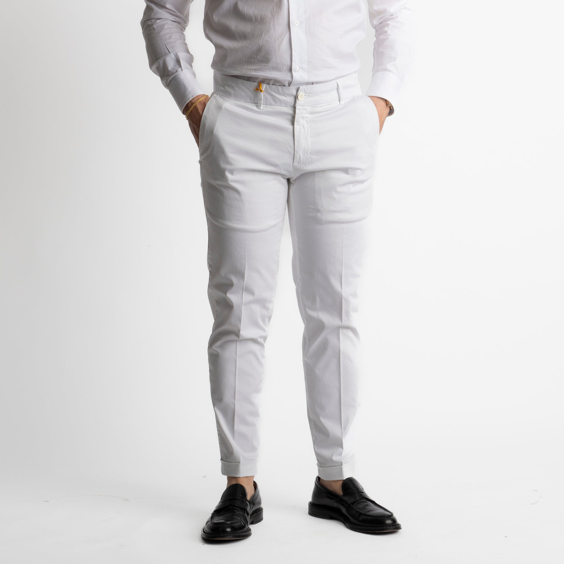 Pantalone Chino in Cotone Bianco
