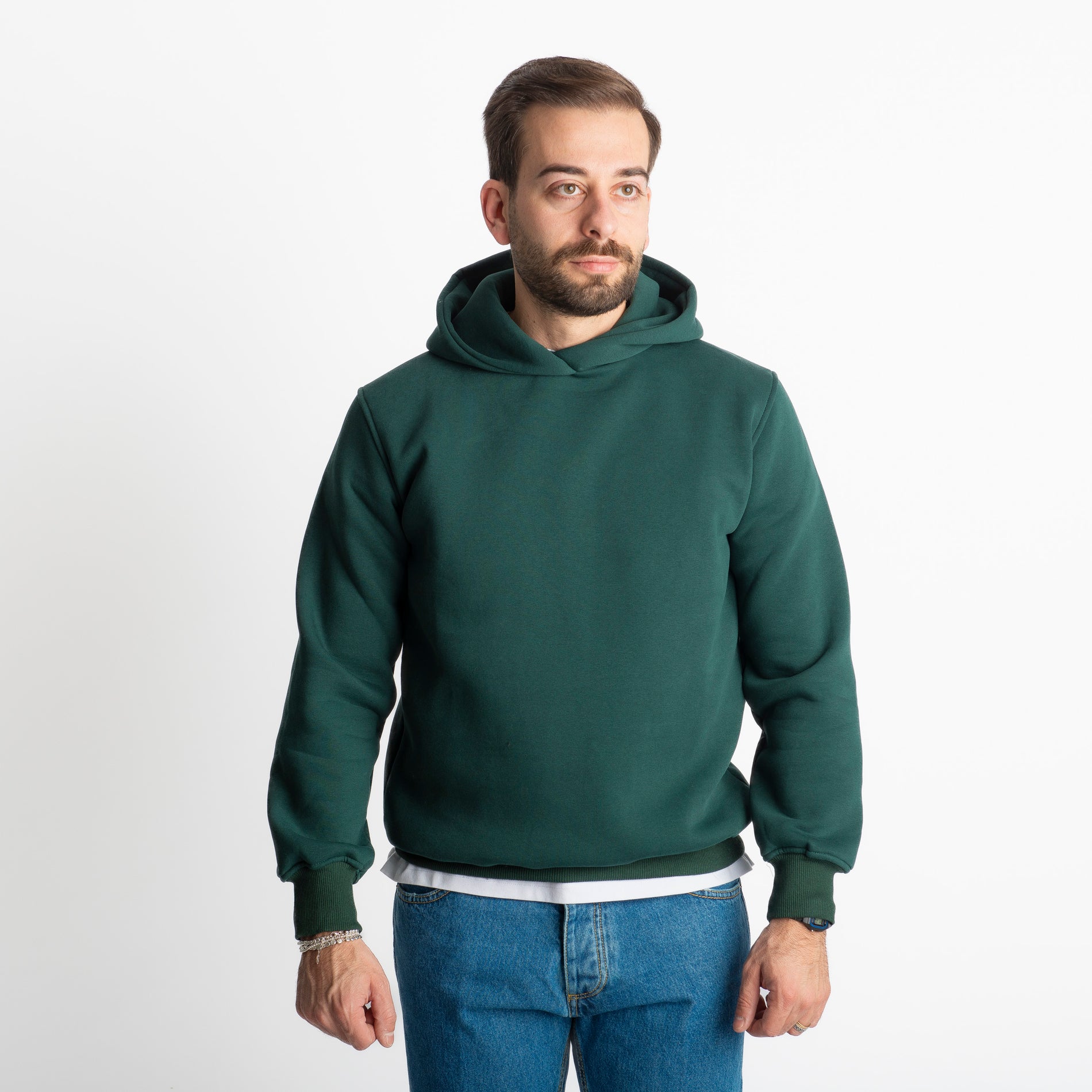 Felpa Uomo Con Cappuccio 0310 Verde