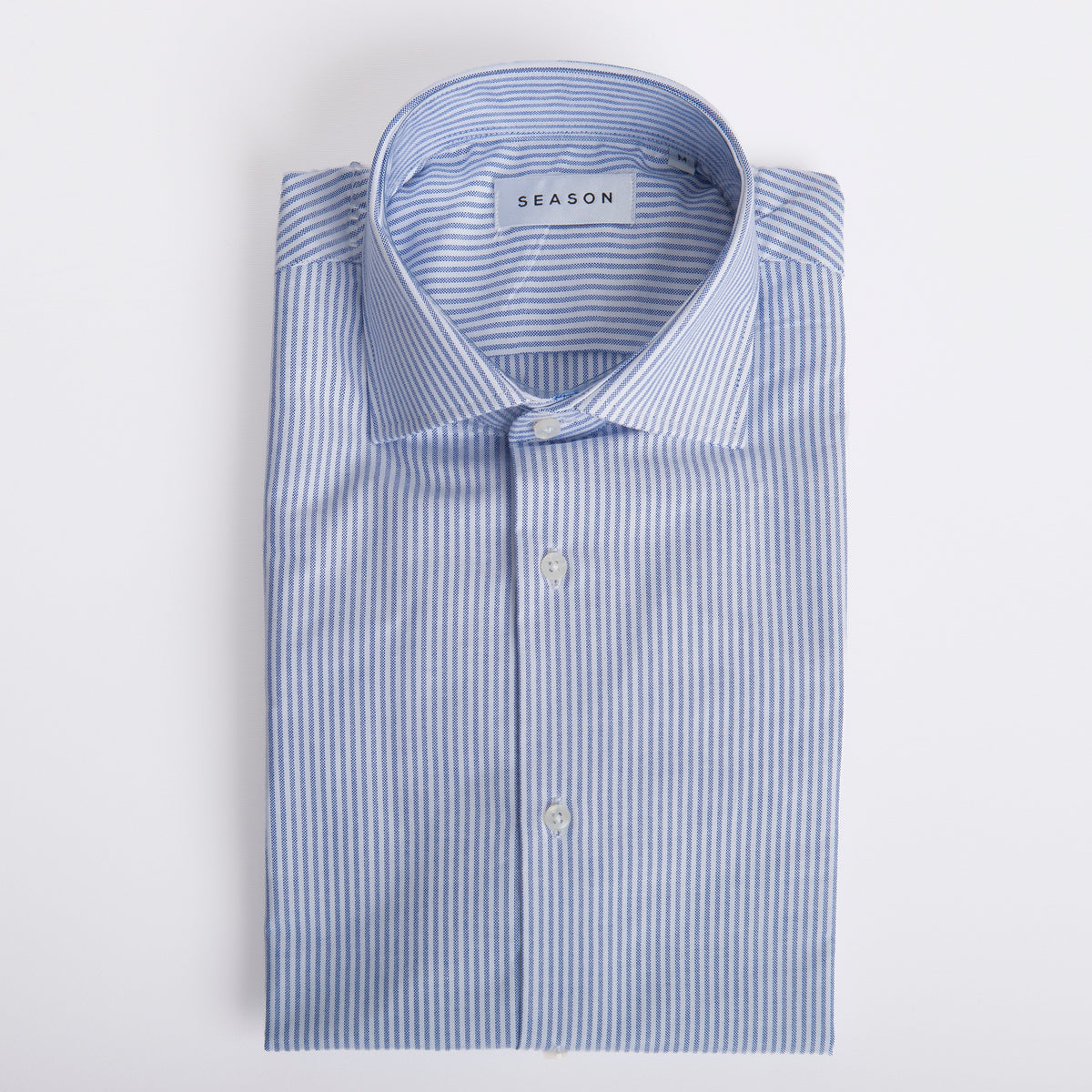 Camicia Rigata Oxford Doppio Ritorto Blu