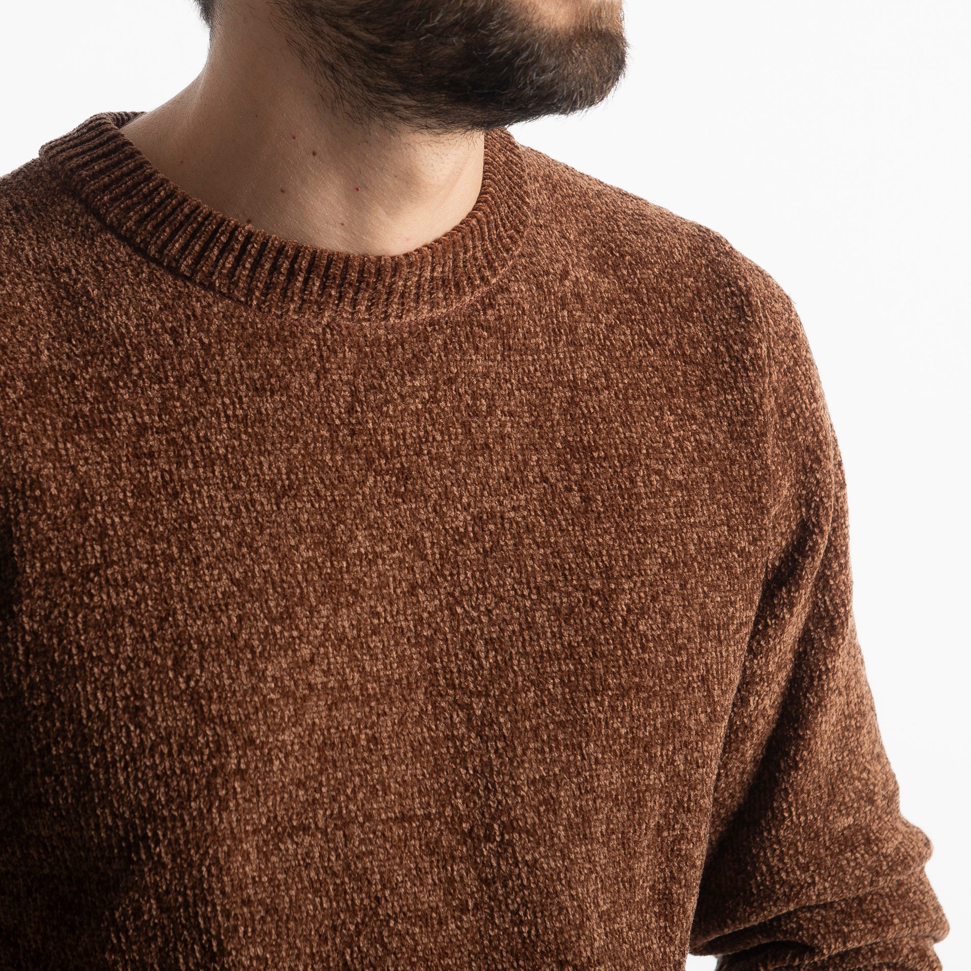 Maglione in Ciniglia 21027 Tabacco