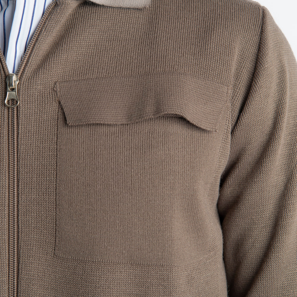 Giacca In Maglia Doppio Cursore Fango