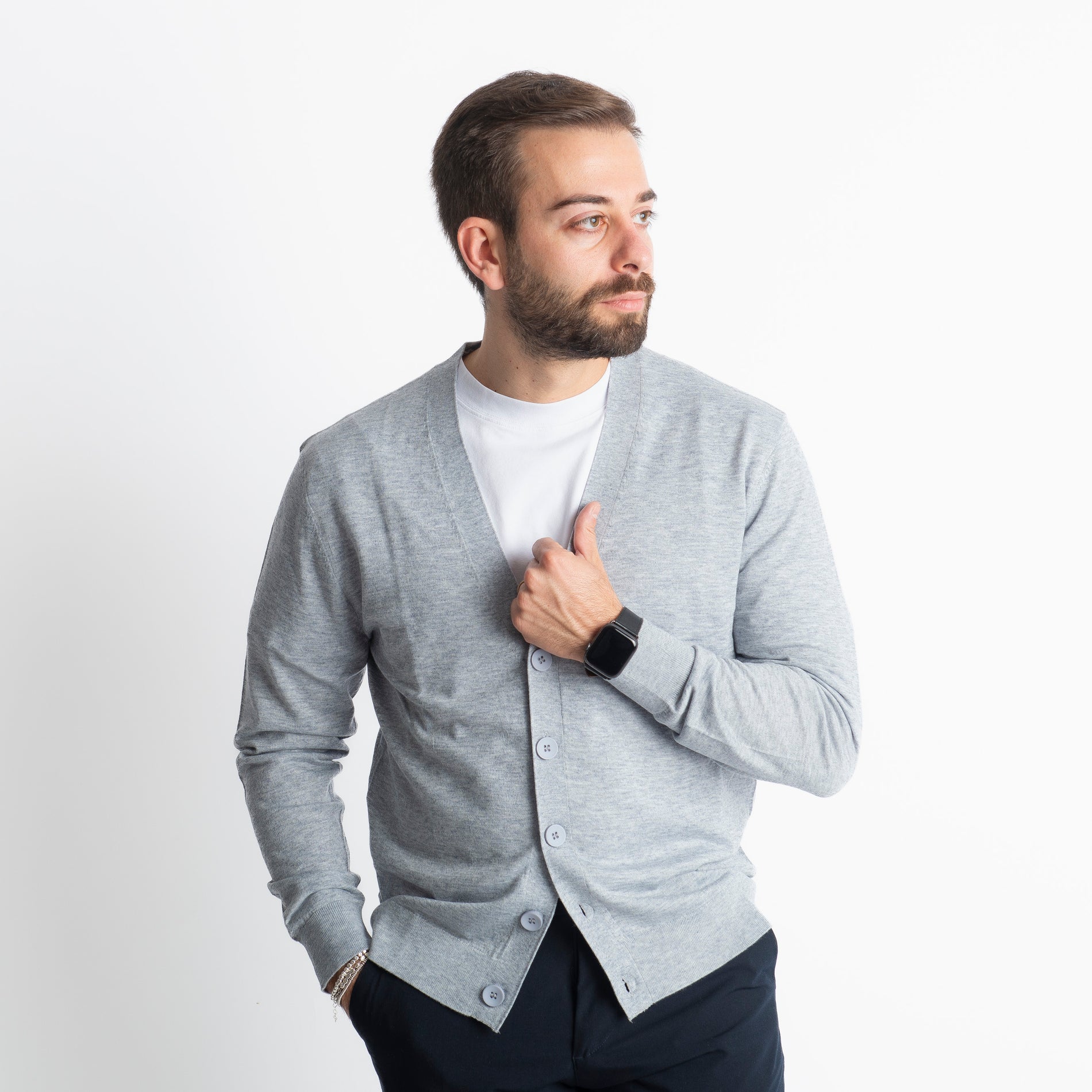 Cardigan 2133 Grigio Perla