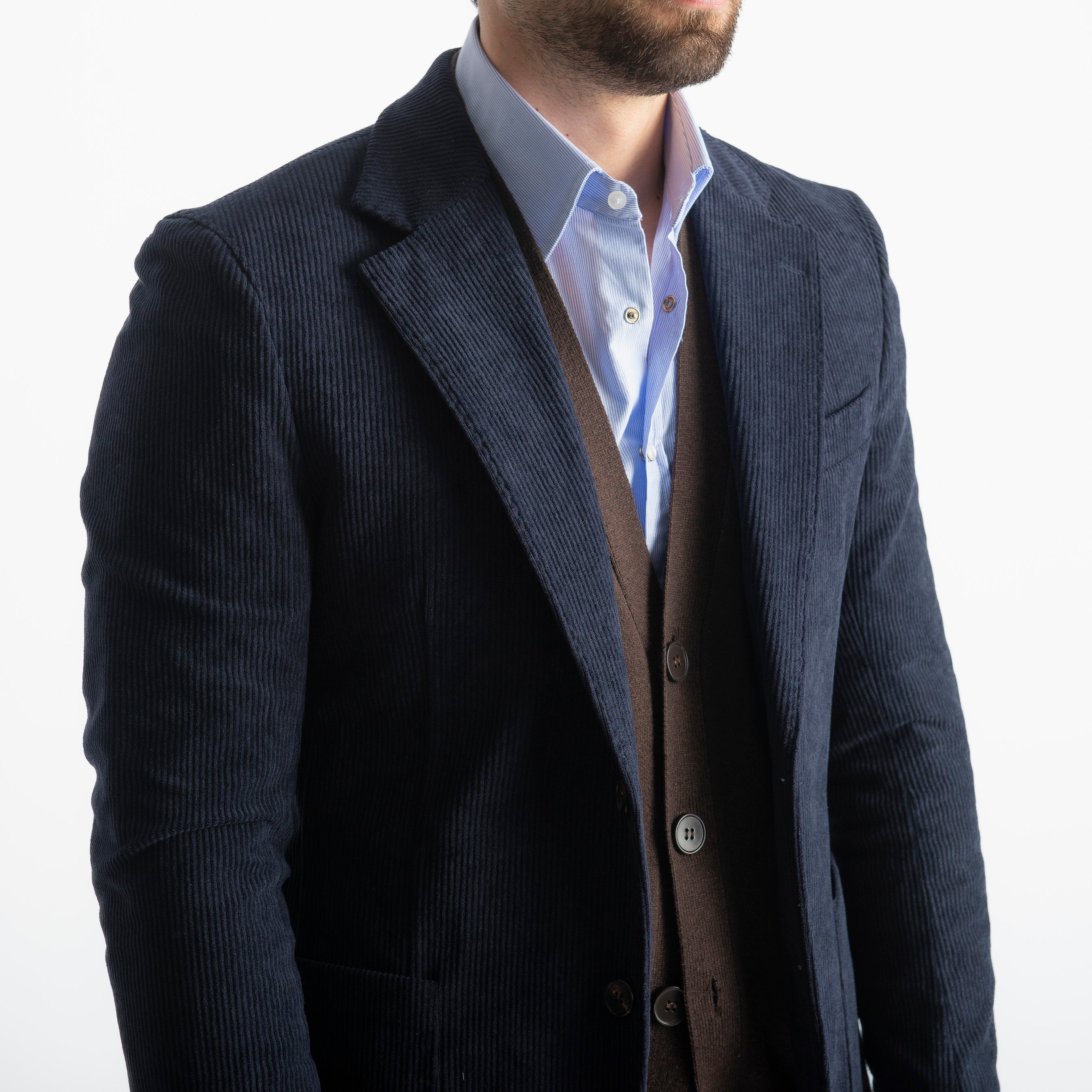 Giacca Monopetto in Velluto Blu