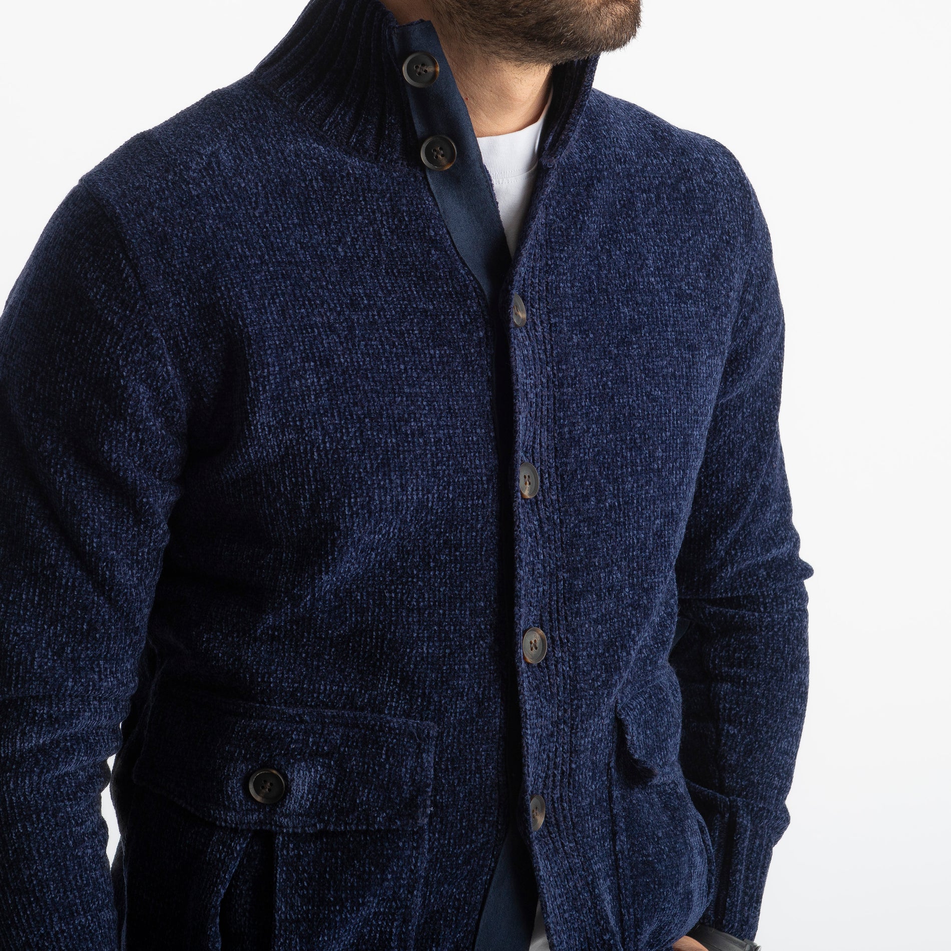 Maglione Saint Moritz In Ciniglia Blu