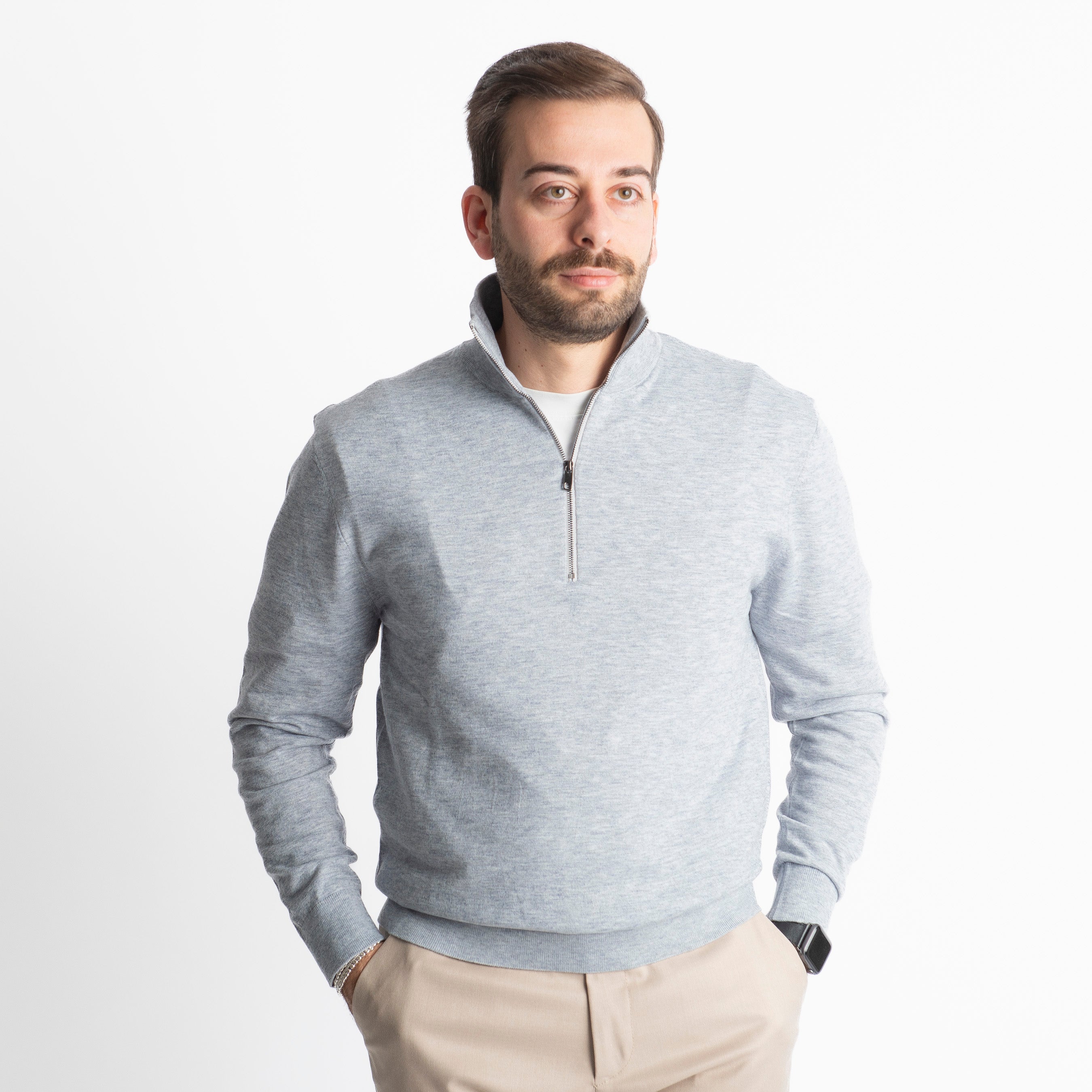 Lupetto Mezza Zip IT006 Grigio