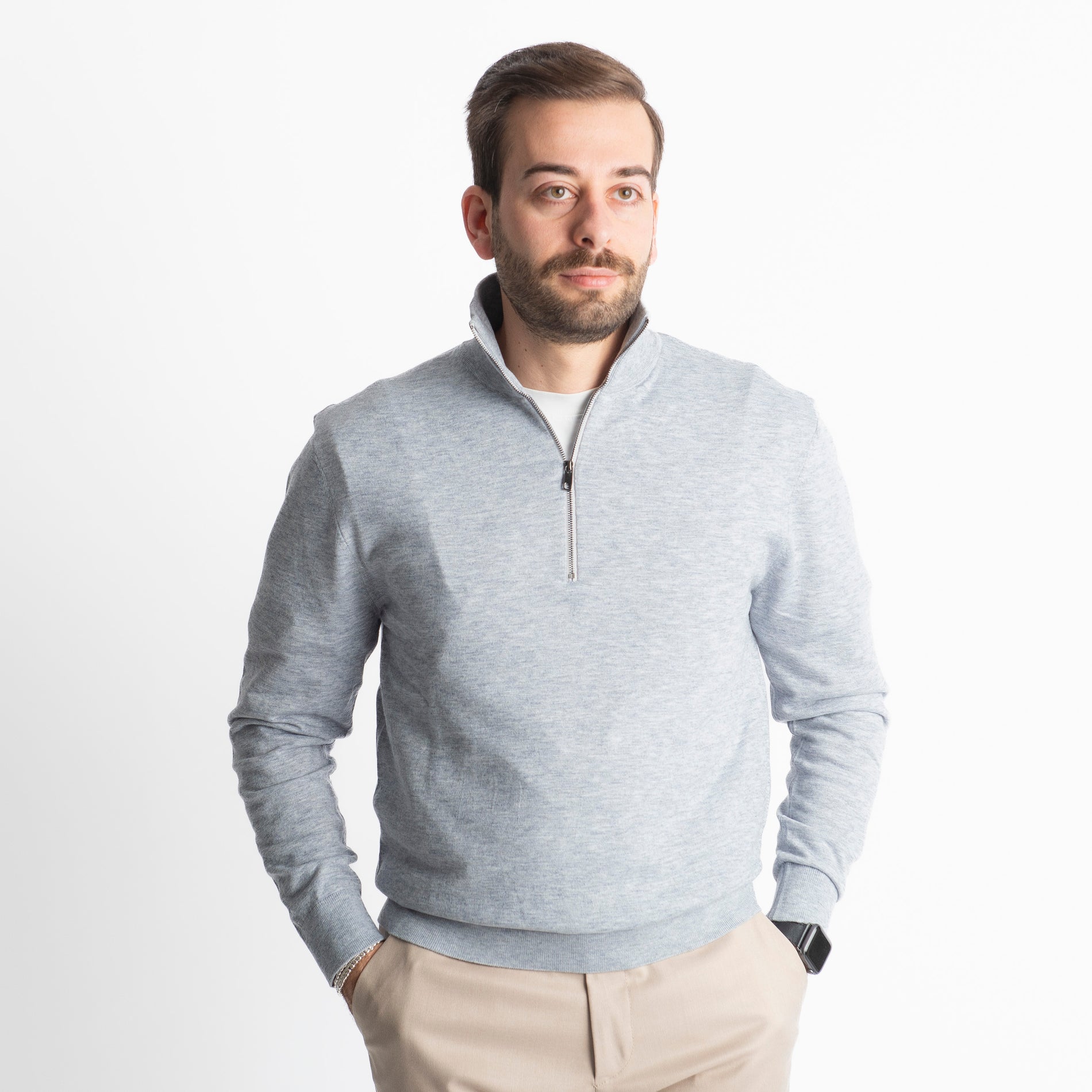 Lupetto Mezza Zip IT006 Grigio