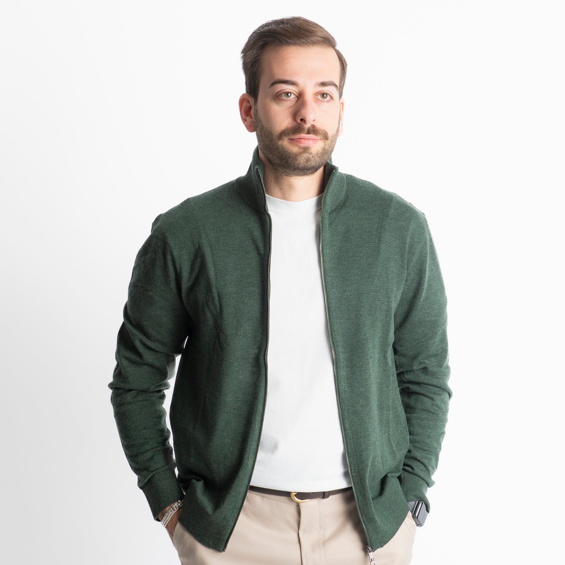 Cardigan Full Zip IT007 Verde