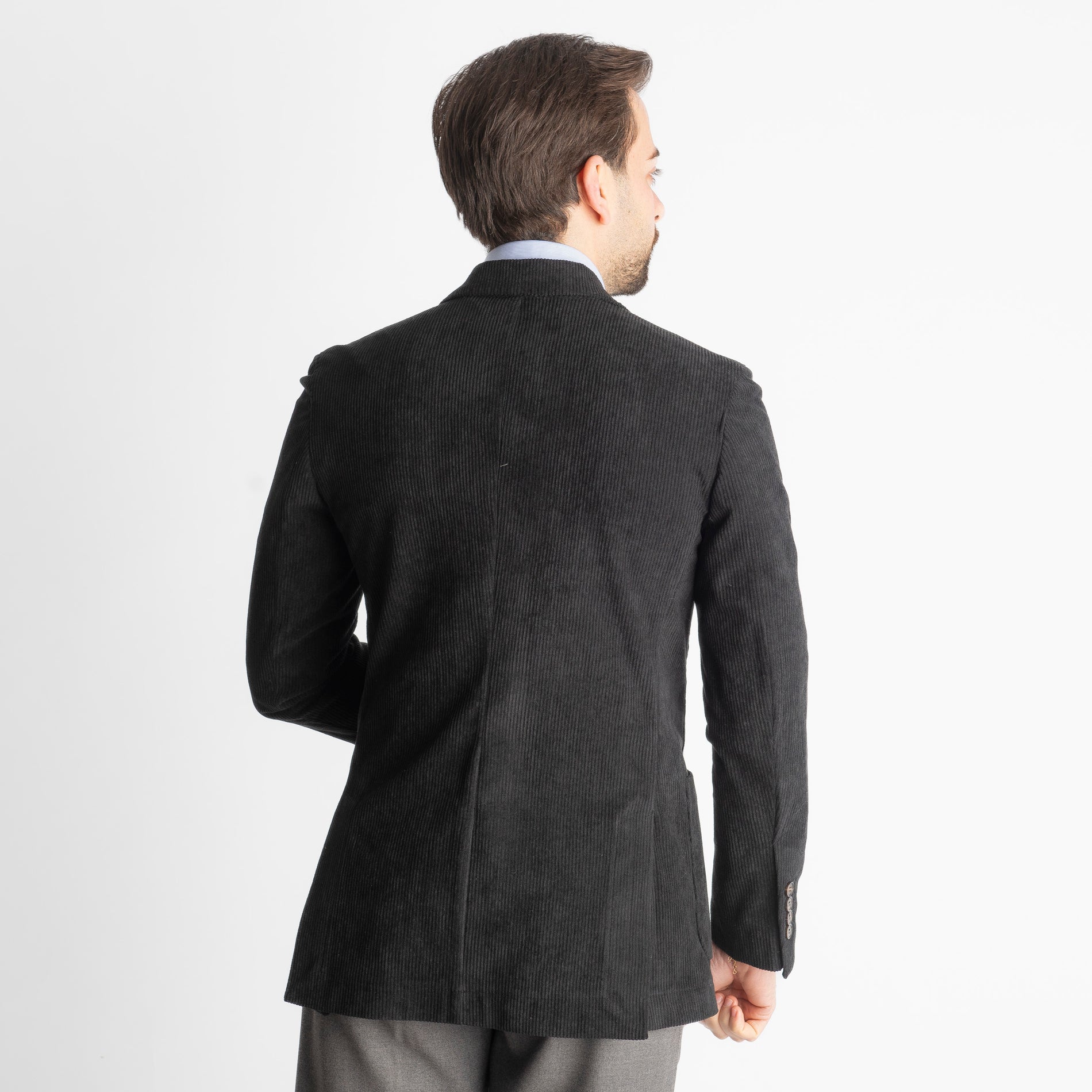 Giacca Monopetto in Velluto Nera