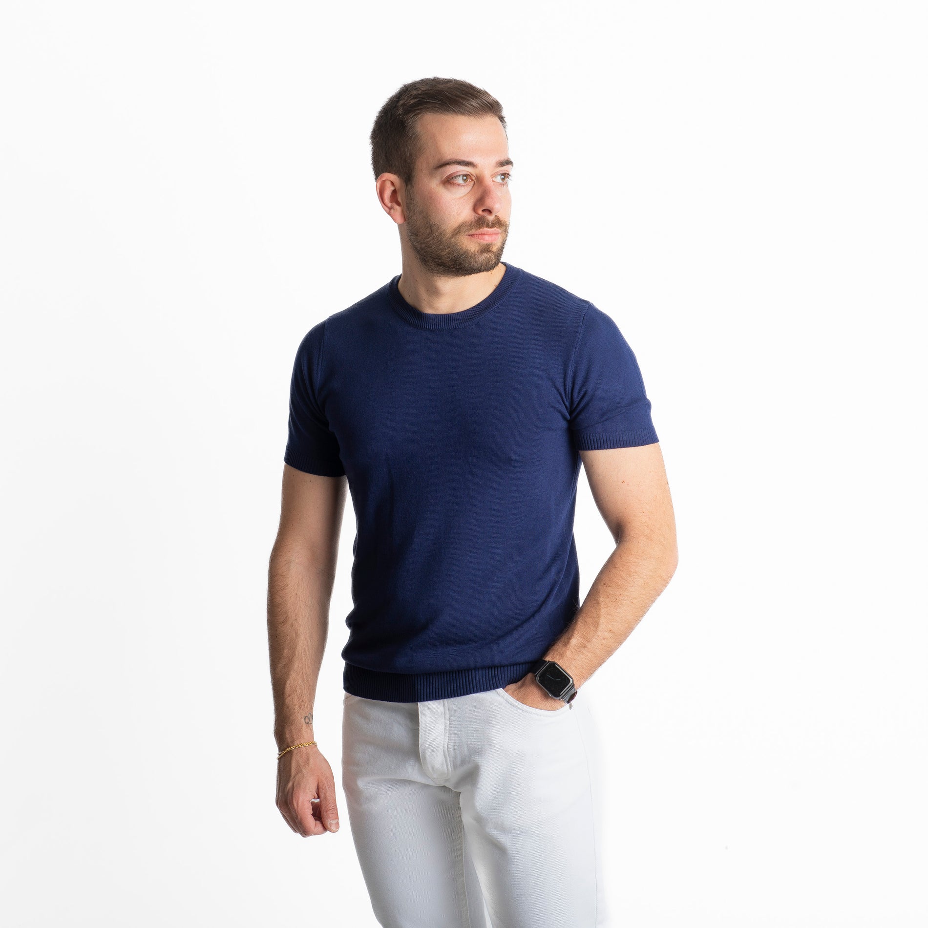 T-shirt in Maglia Blu