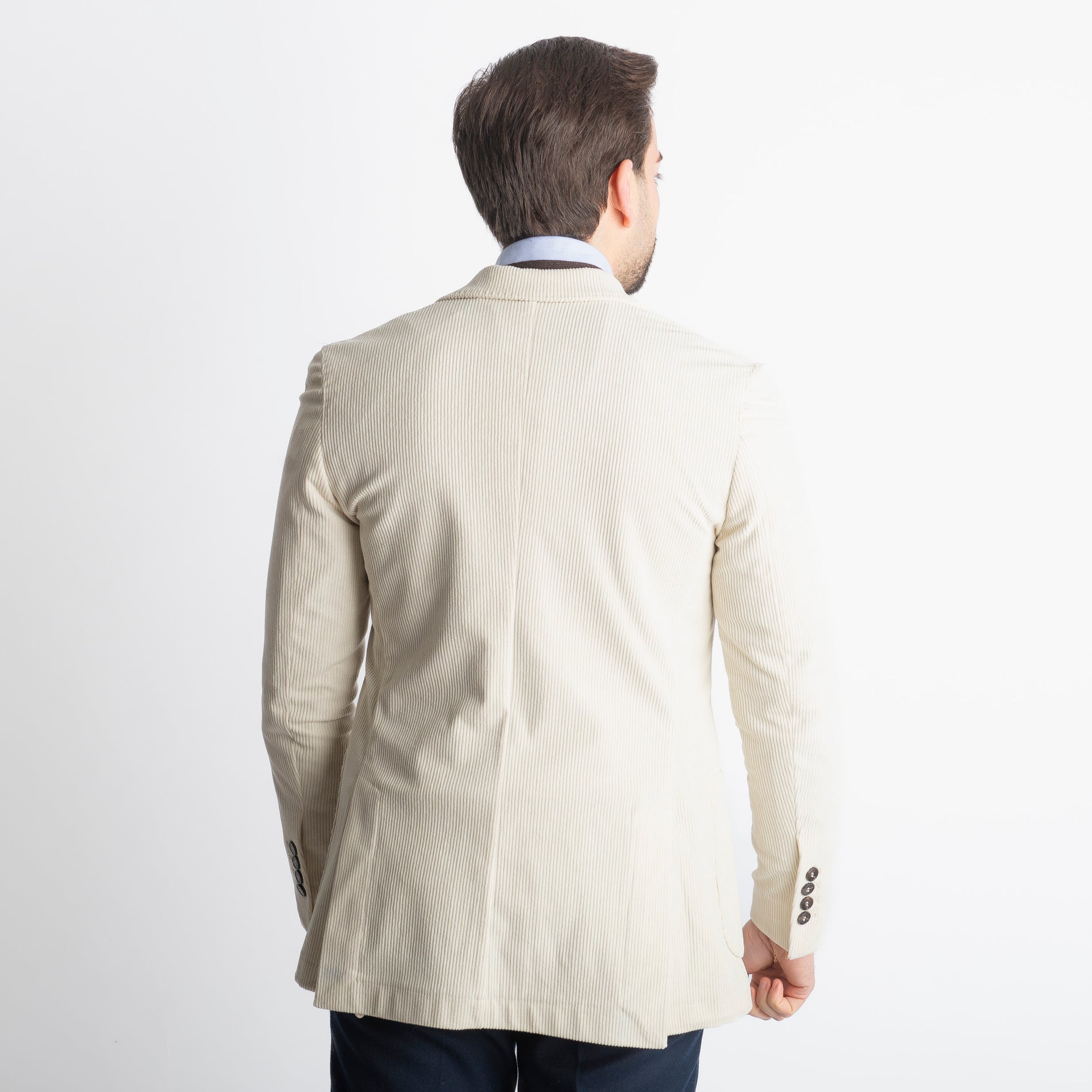 Giacca Monopetto in Velluto Panna