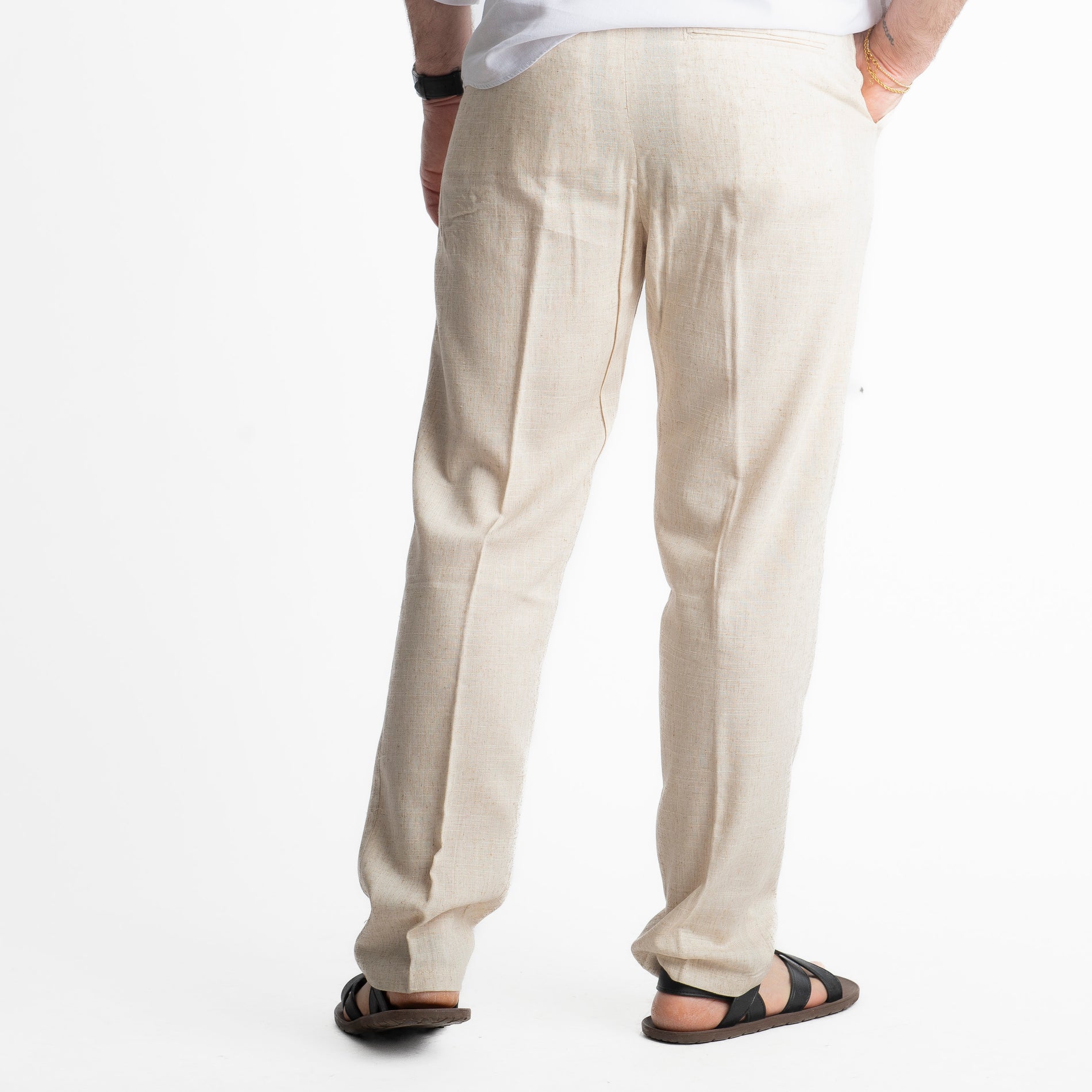 Pantalone in Lino Officine Borboniche Beige