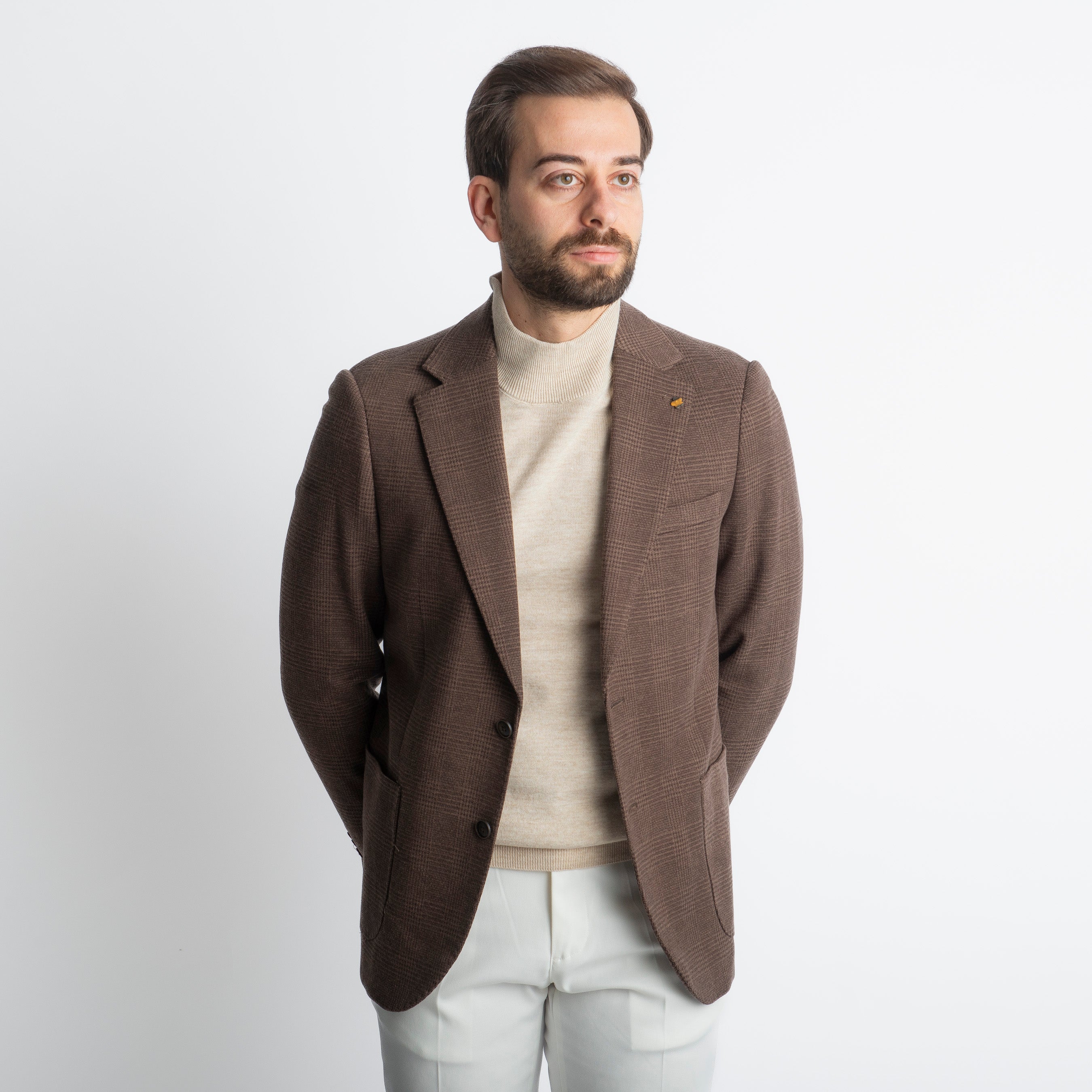 Giacca Monopetto Quadri Moro