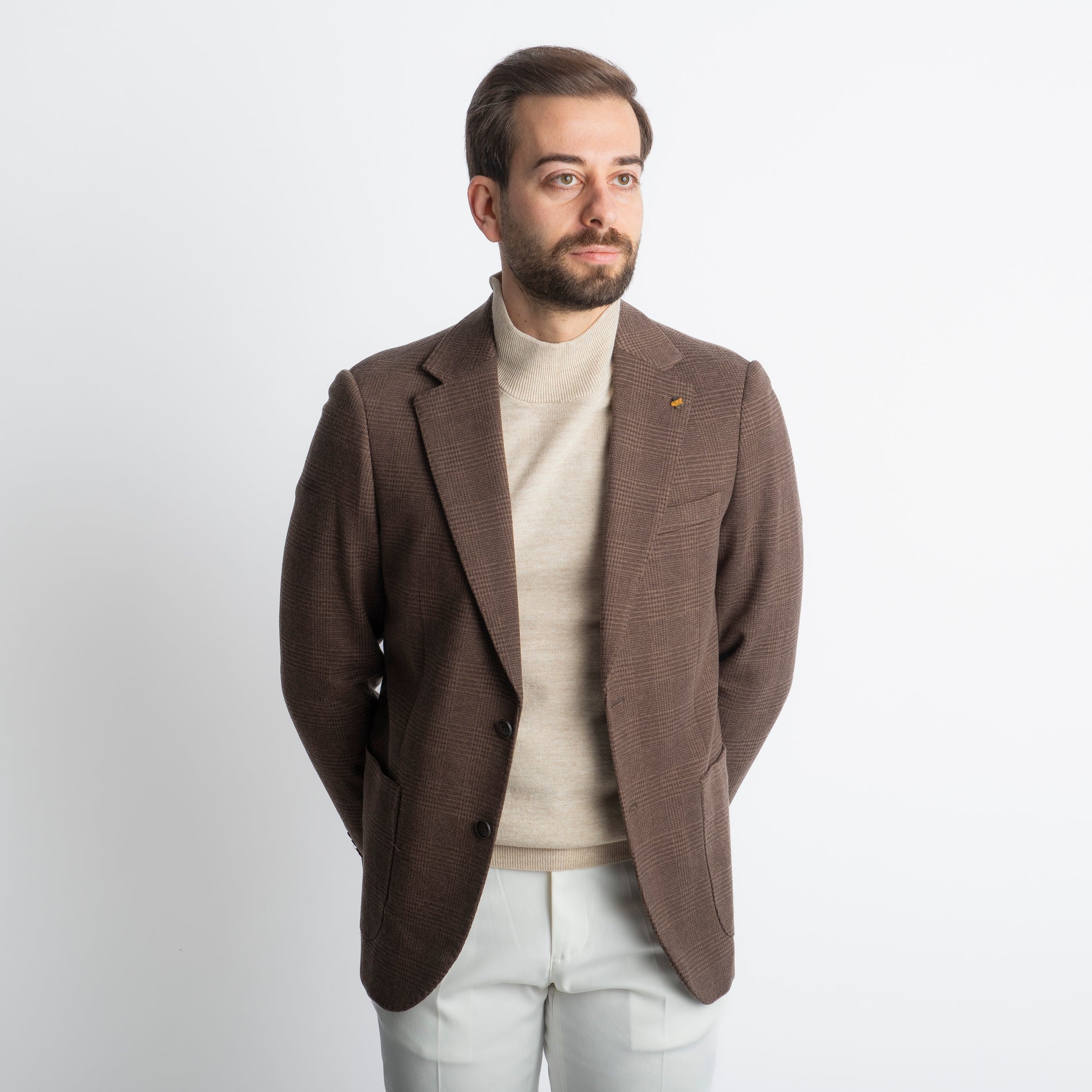 Giacca Monopetto Quadri Moro