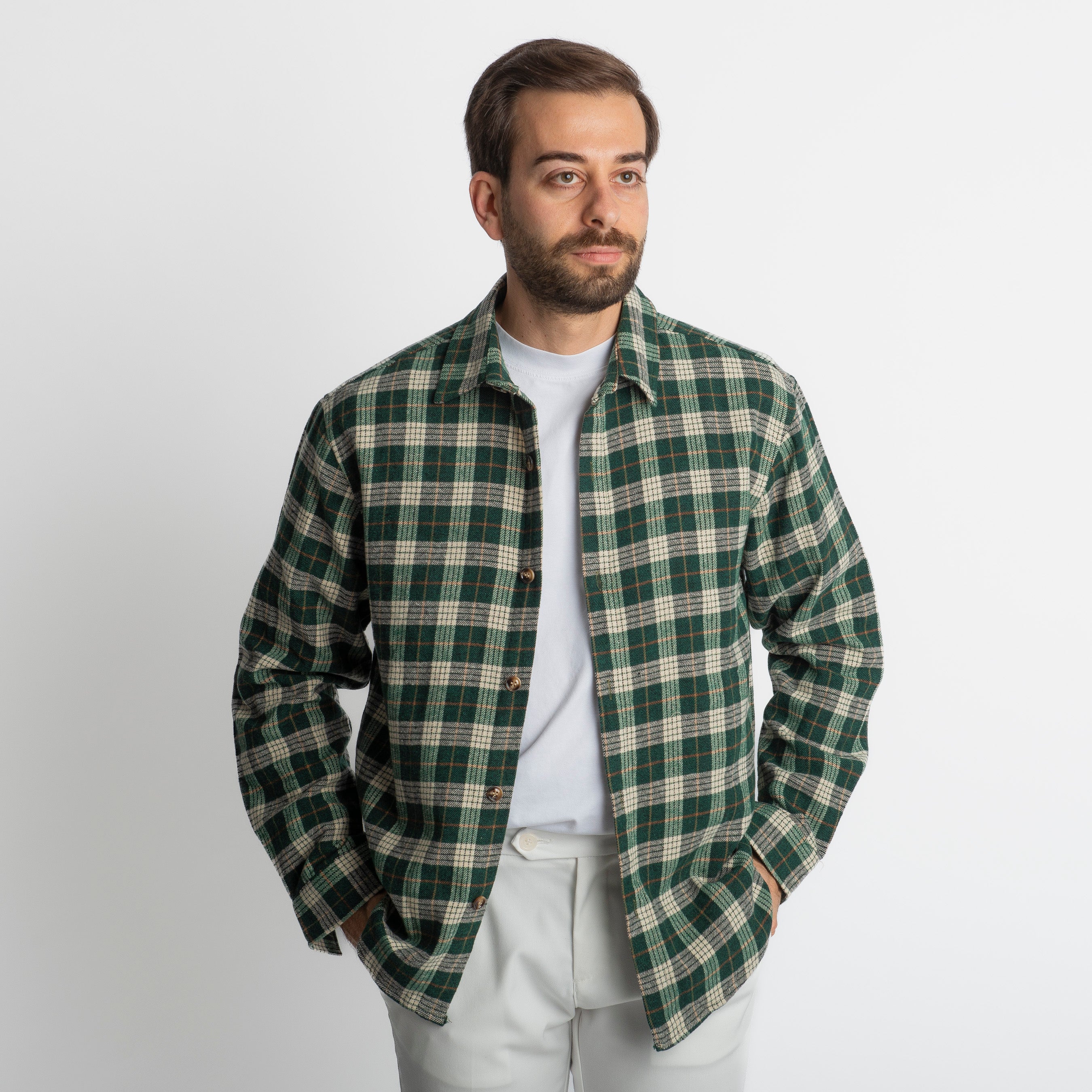 Camicia in Flanella a Quadri Verde