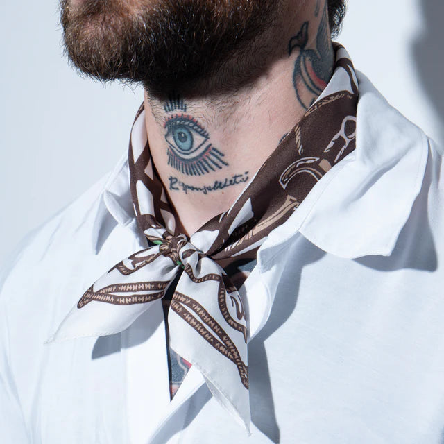 Foulard Brown Nautilus in Seta