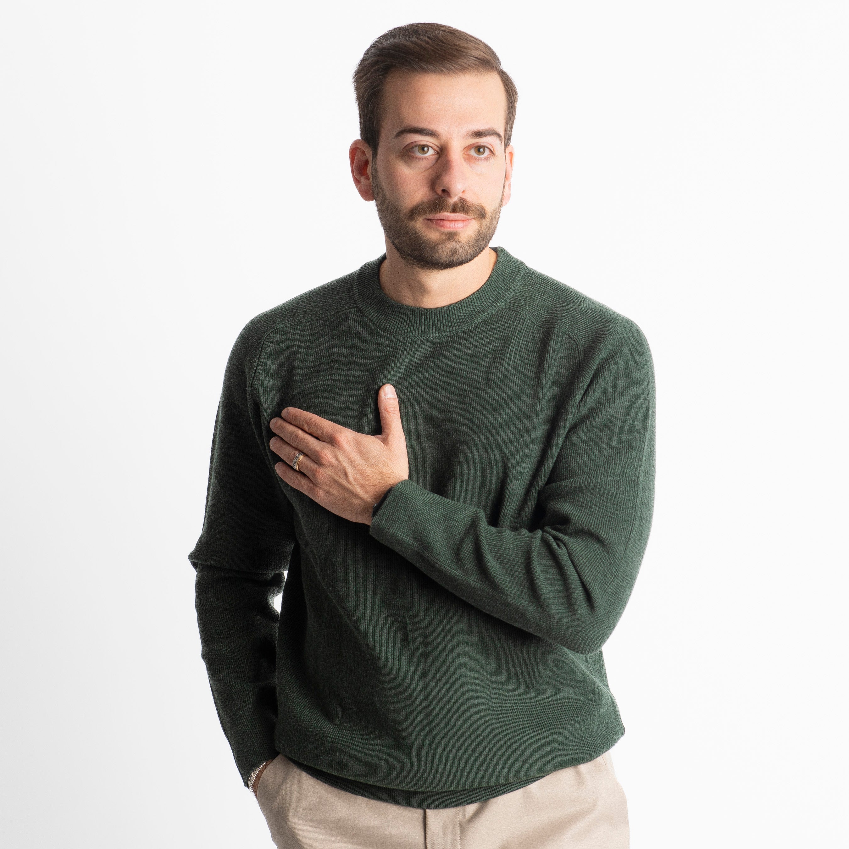 Maglioncino X875 A Costine Verde